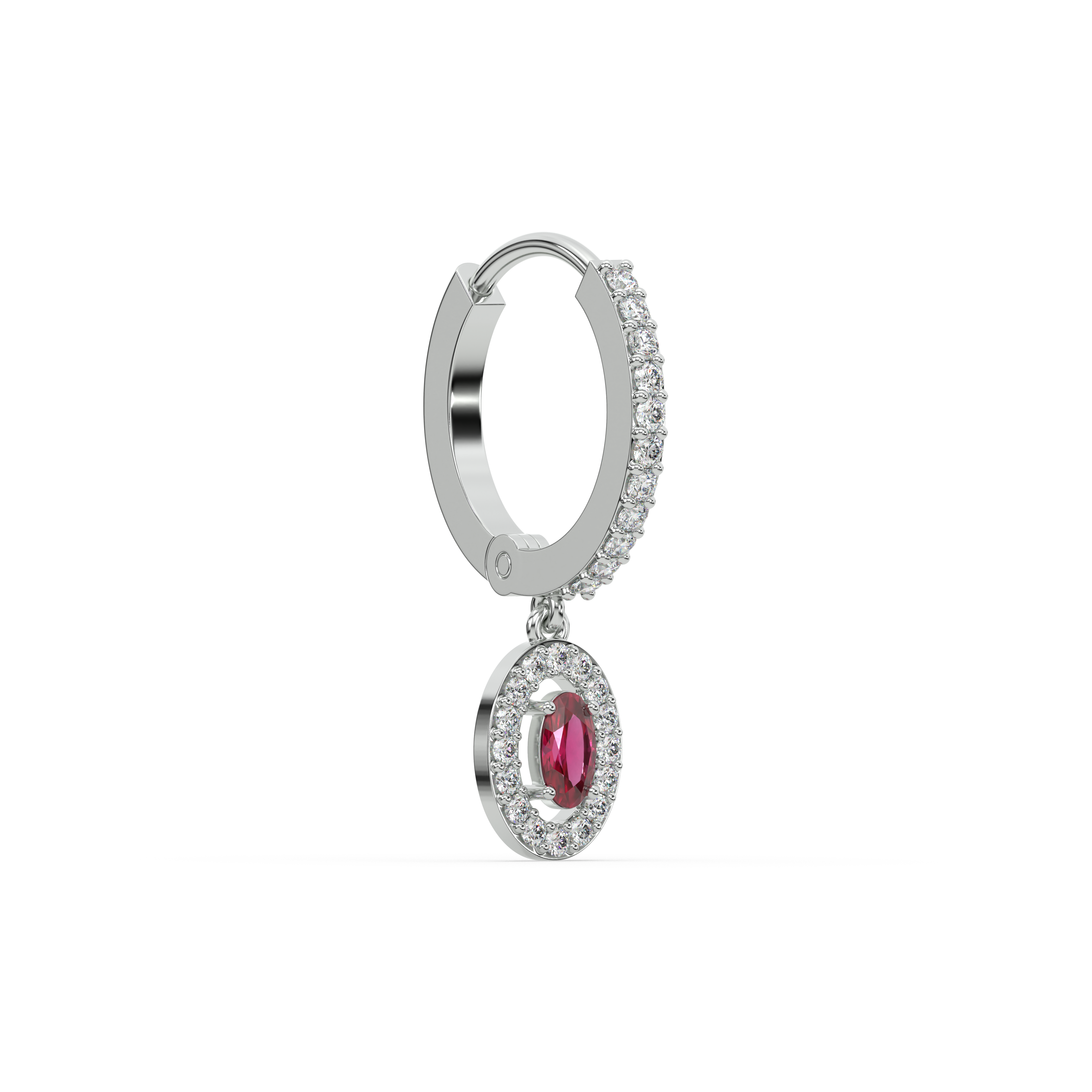 Sphere Ruby Charm Hoop