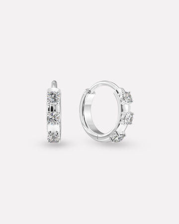 Three Stone Hoop Earrings