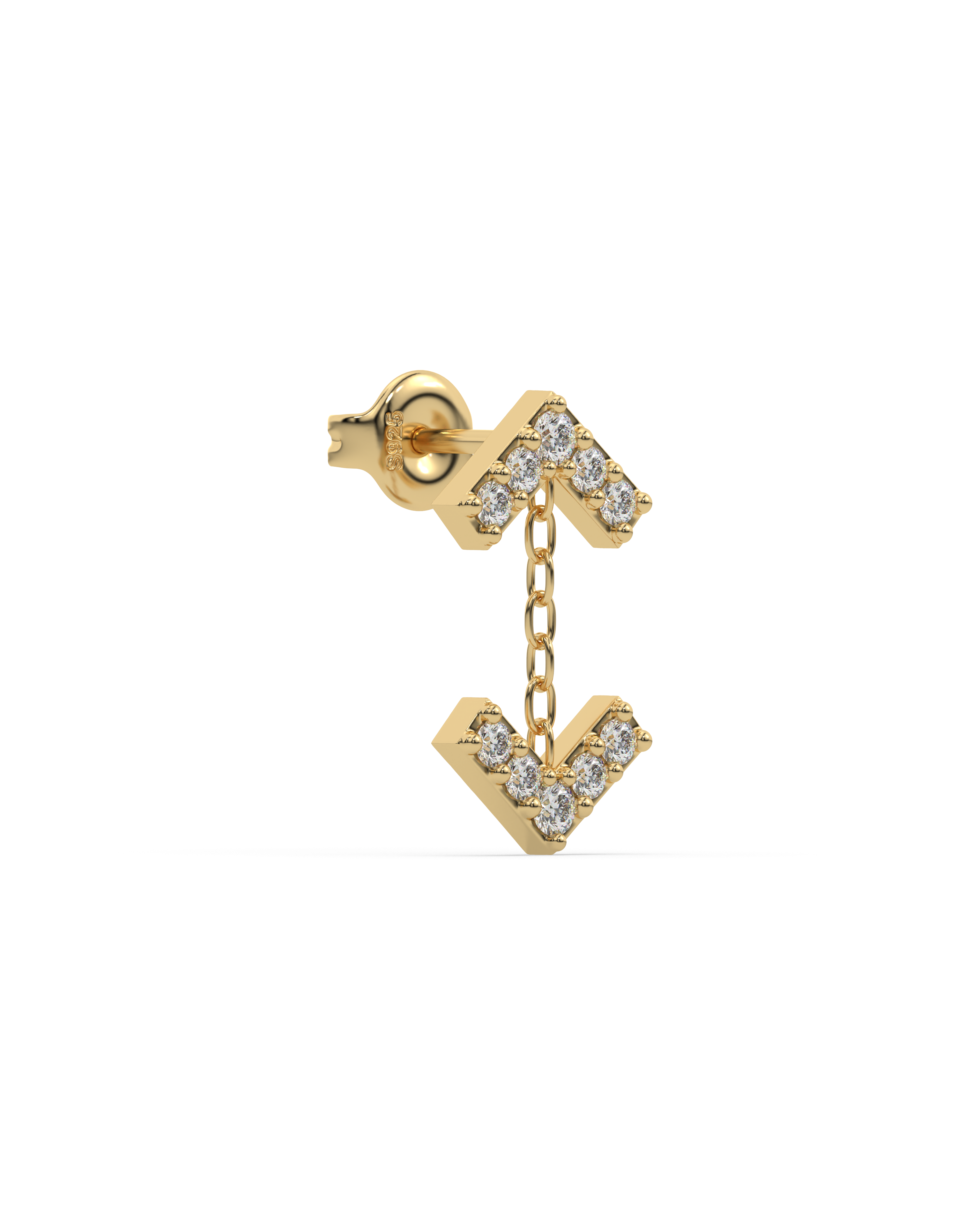 Inverse arrow stud earring - 18K Gold plated