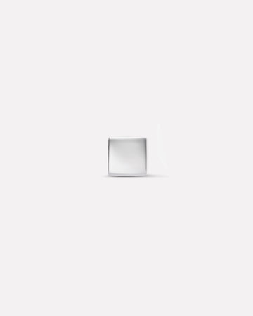 Silver Geometric Square Stud Men's Earrings