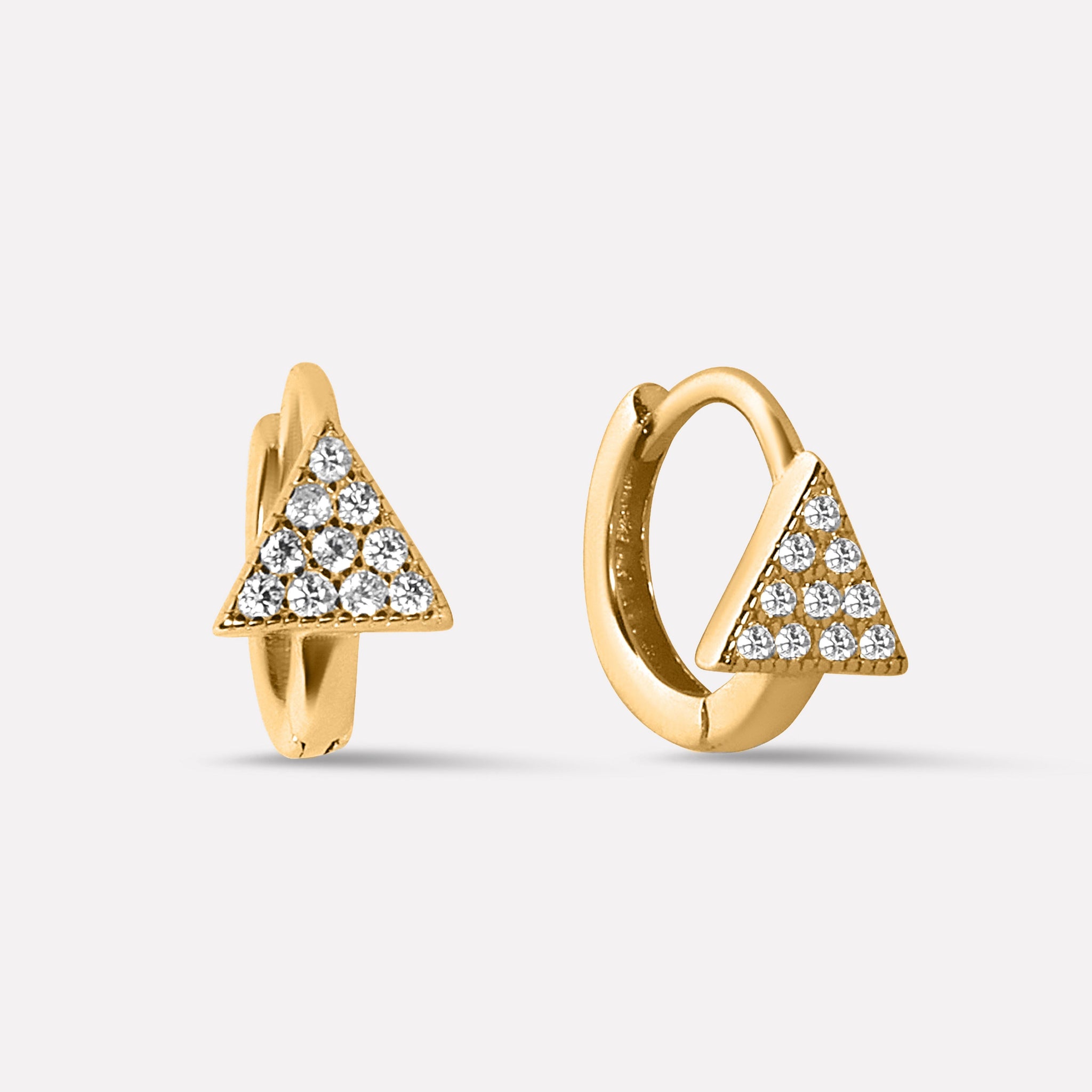 Pave' Edge Huggee Hoop Earrings