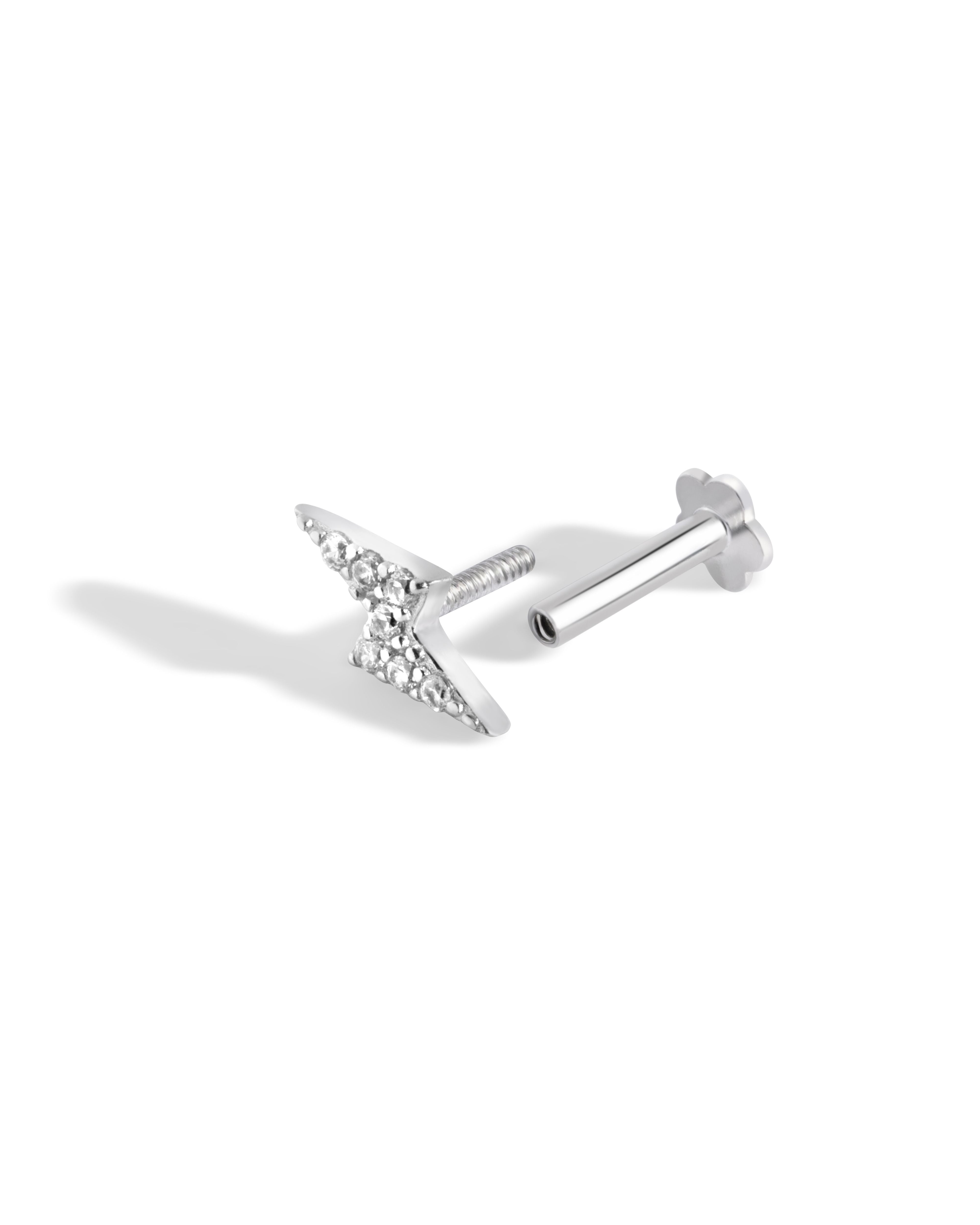 Lightning Thunder Flat Back Screw Stud Earrings