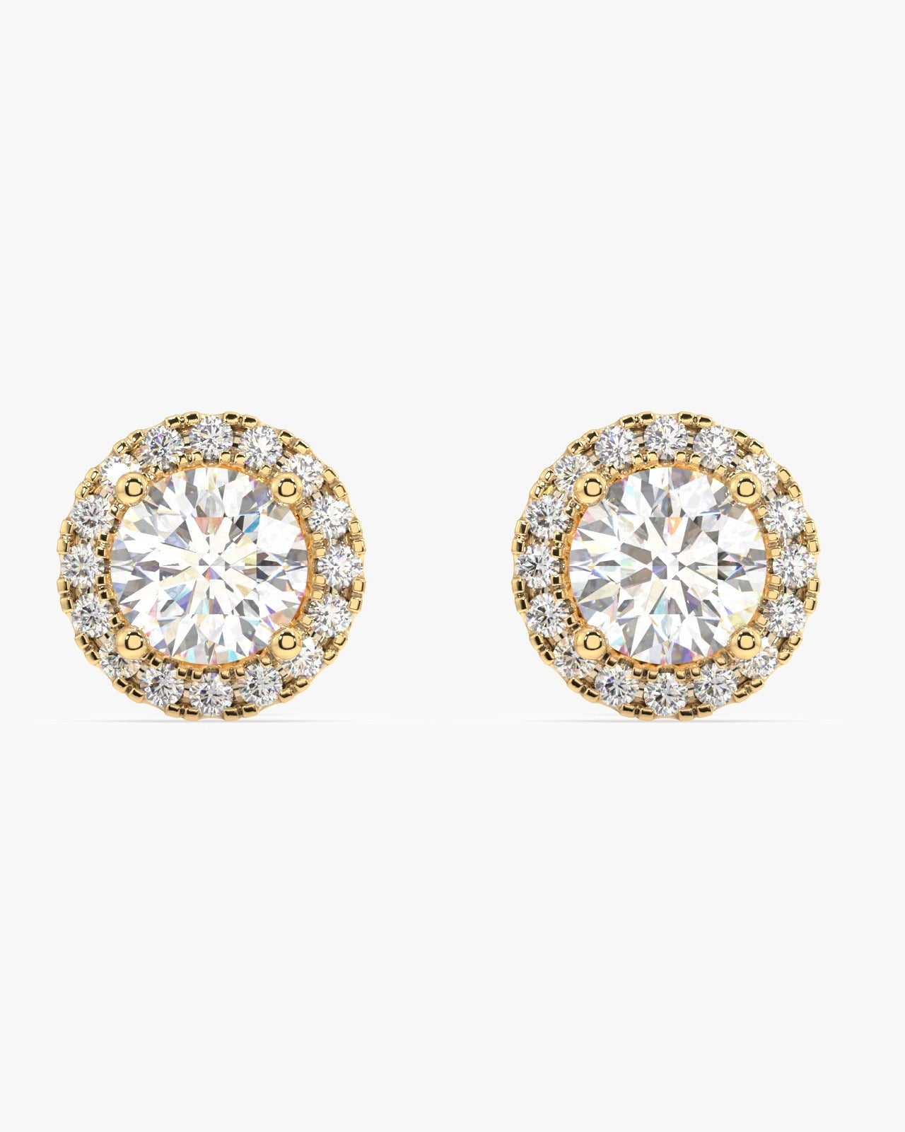 Round Solitaire With Zircon Lining Mid Size Stud Earring