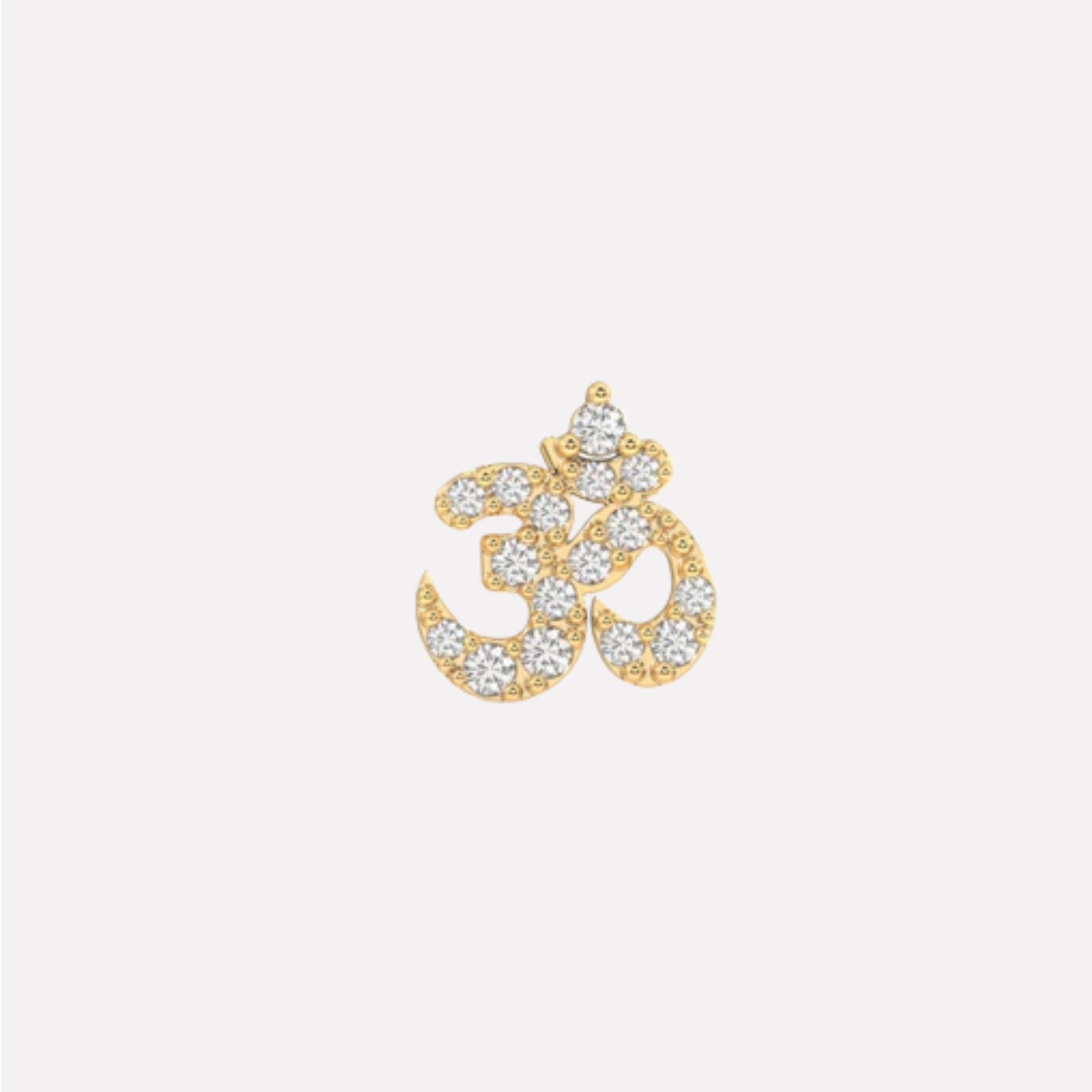 Om Symbol Silver Gold Plated Stud Earrings For Men's