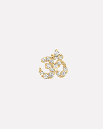 Om Symbol Silver Gold Plated Stud Earrings For Men's
