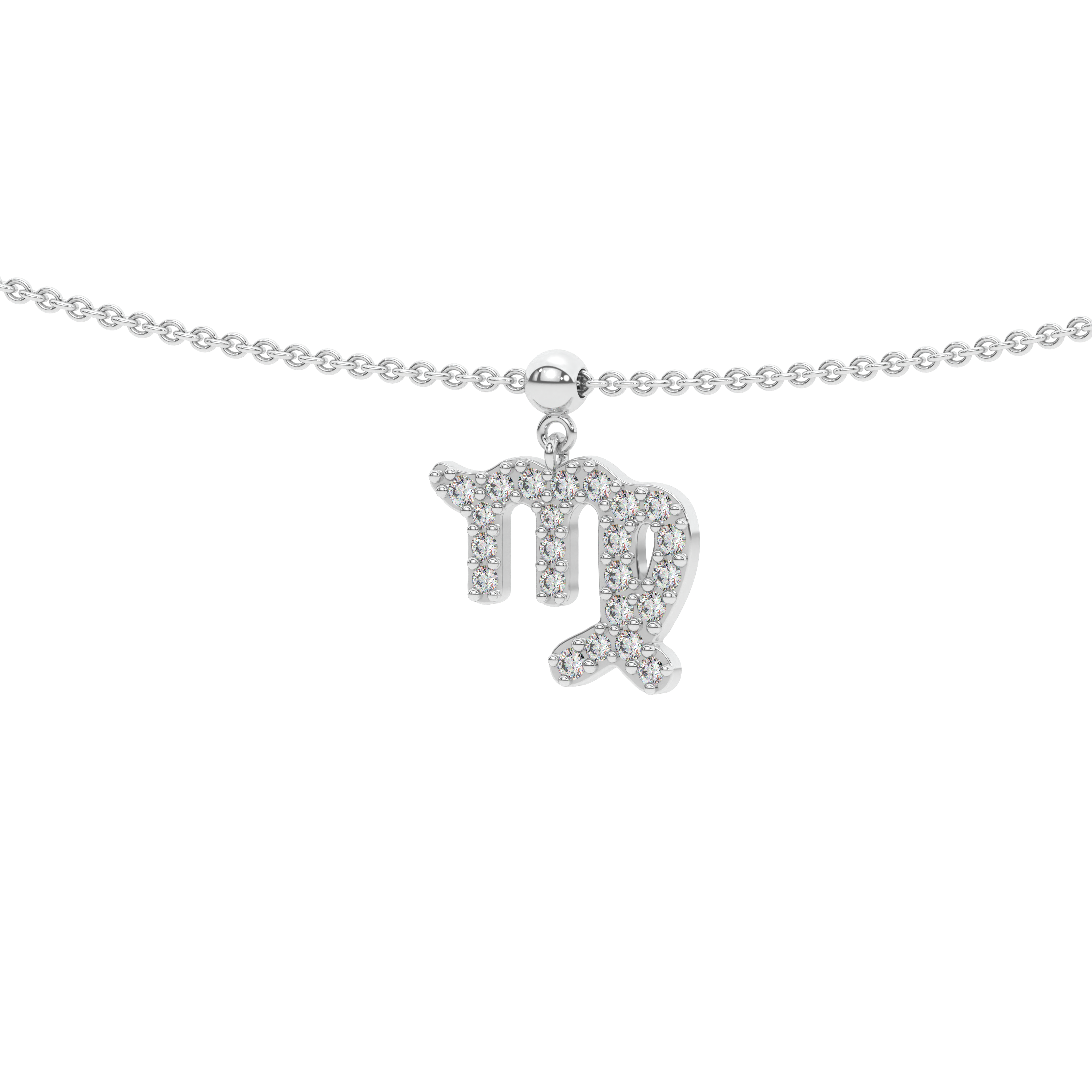 Virgo stone pave' zodiac necklace