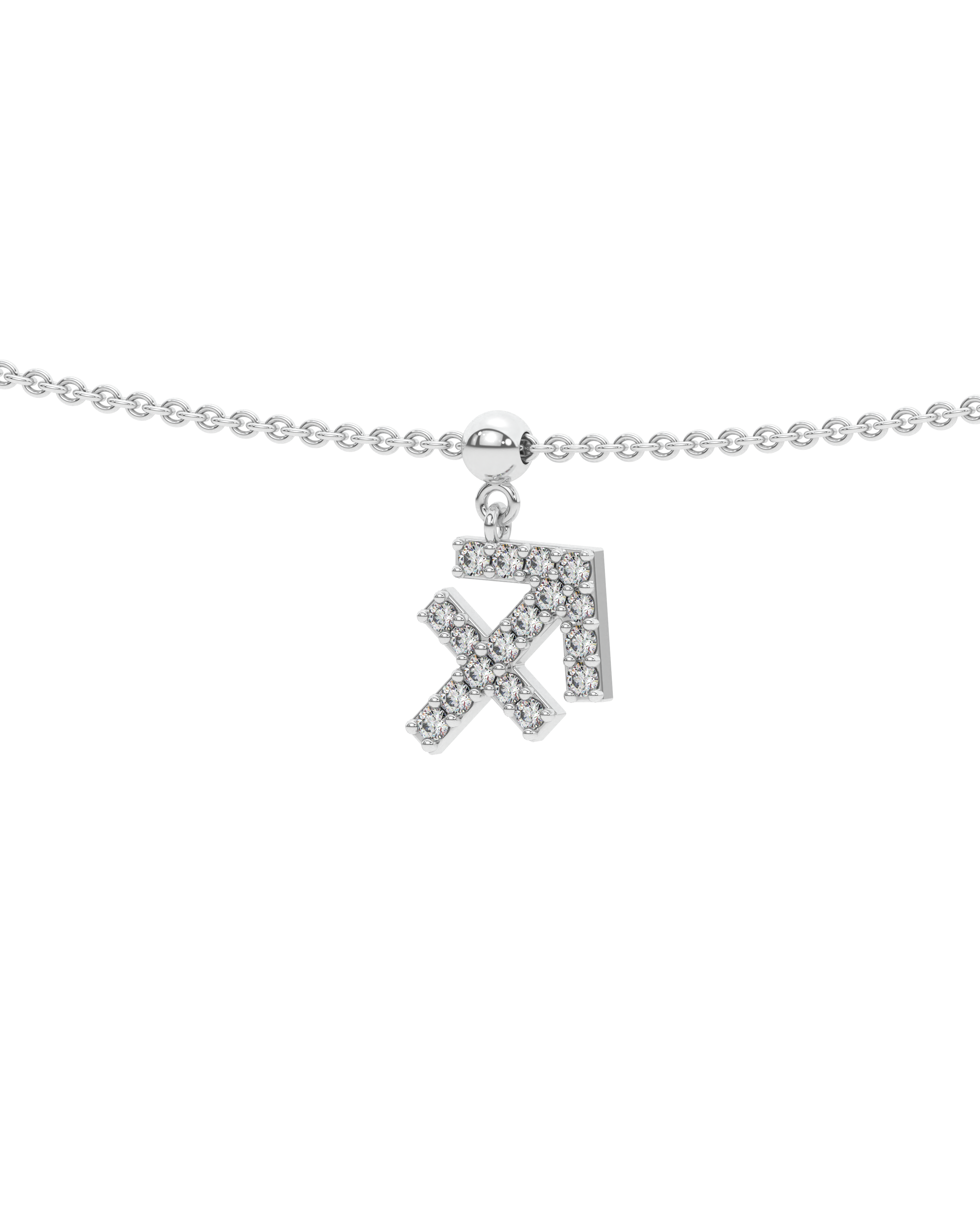 Sagittarius stone pave' zodiac necklace
