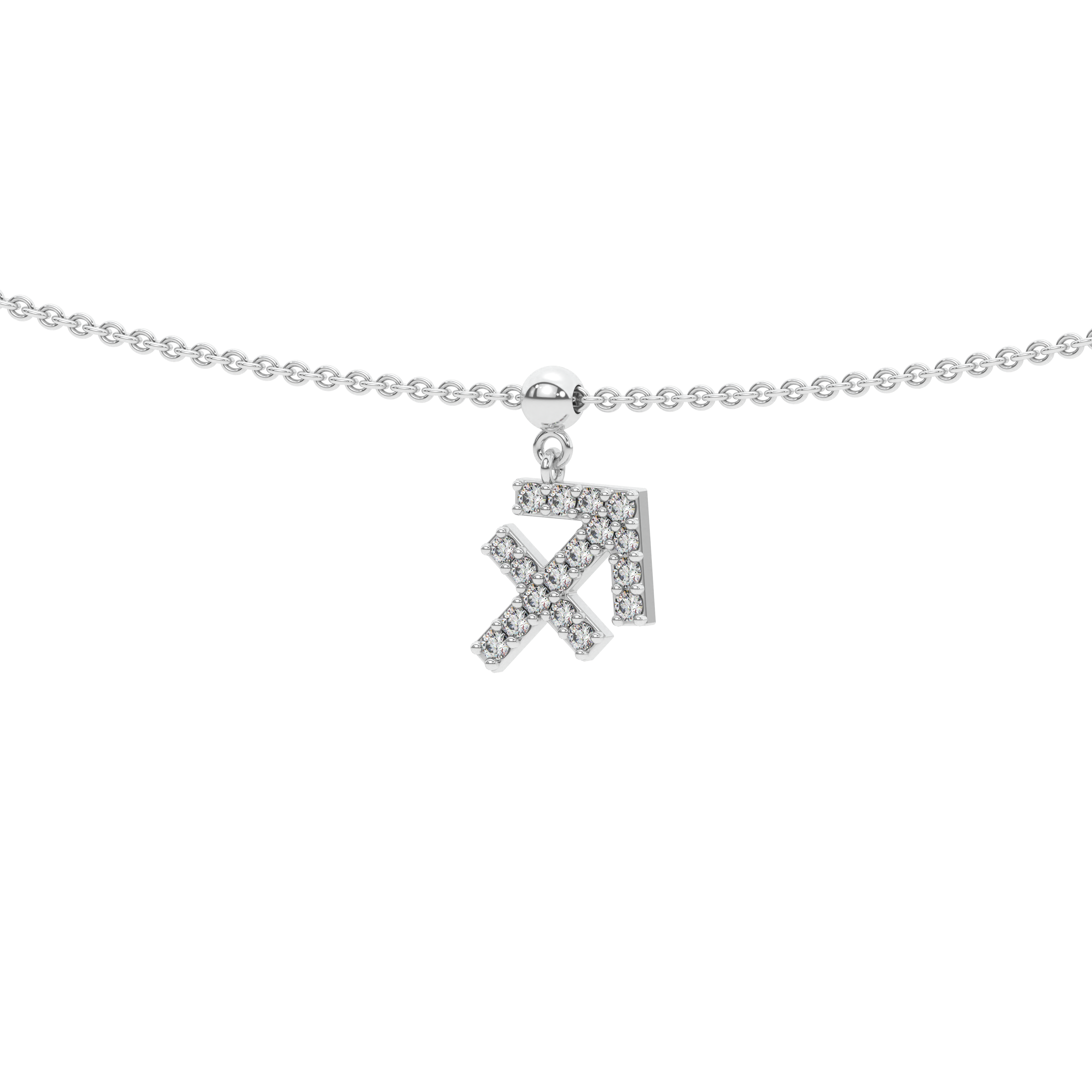 Sagittarius stone pave' zodiac necklace
