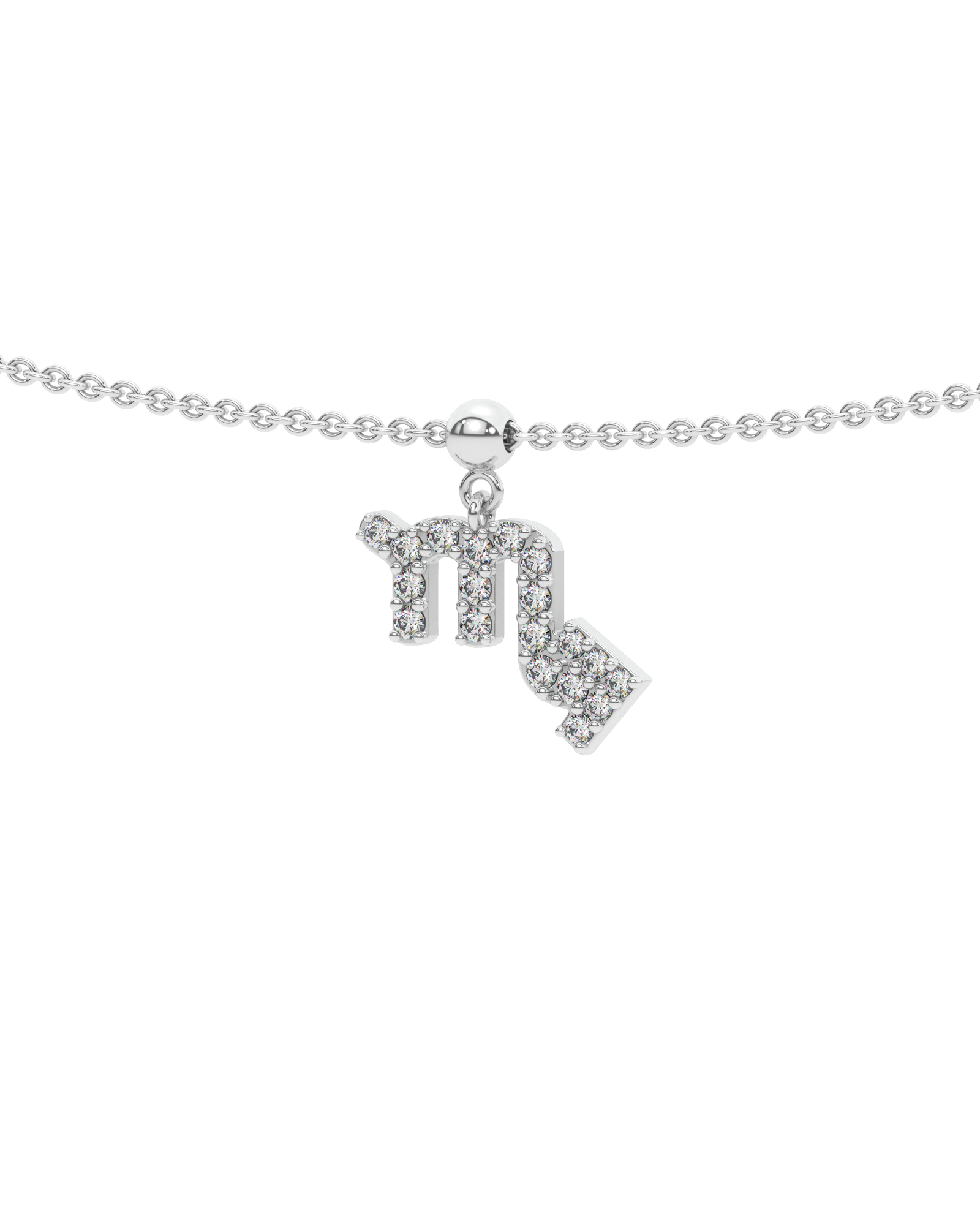 Scorpio stone pave' zodiac necklace