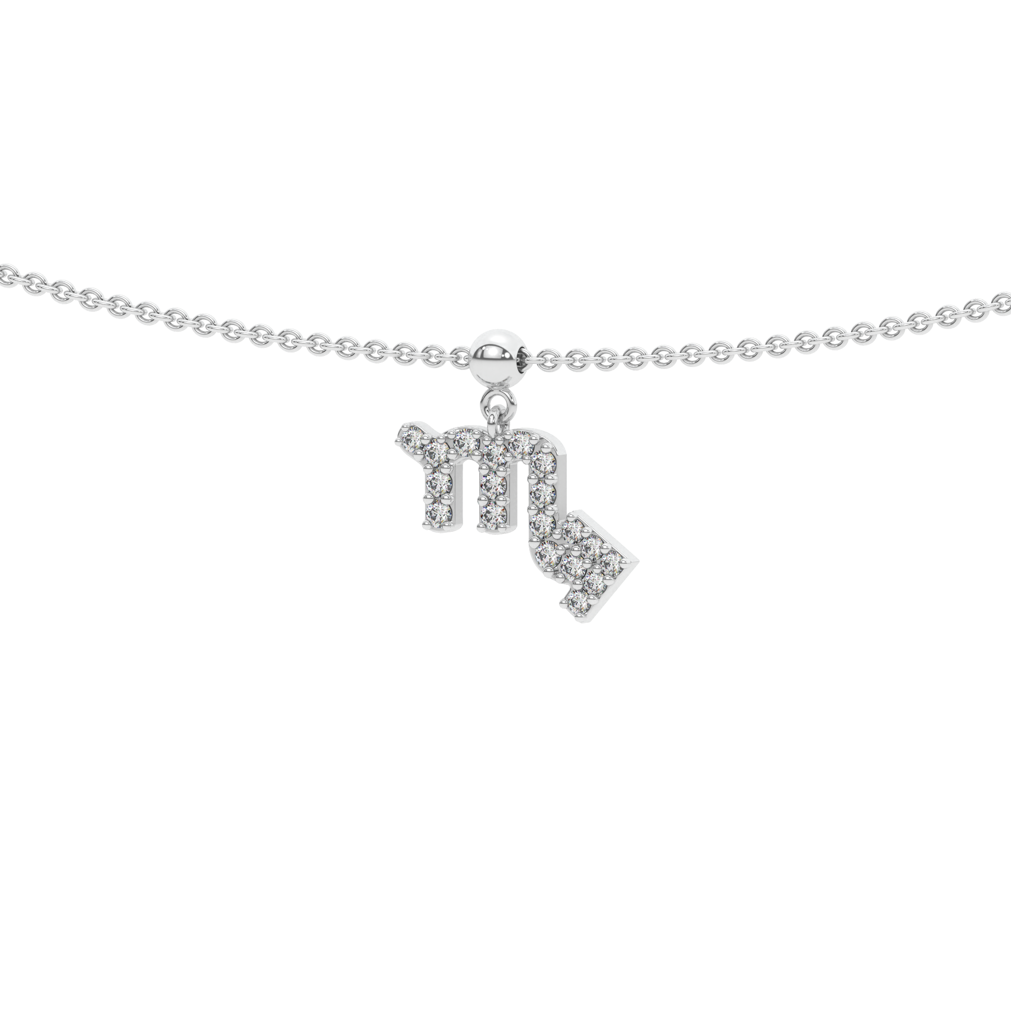 Scorpio stone pave' zodiac necklace