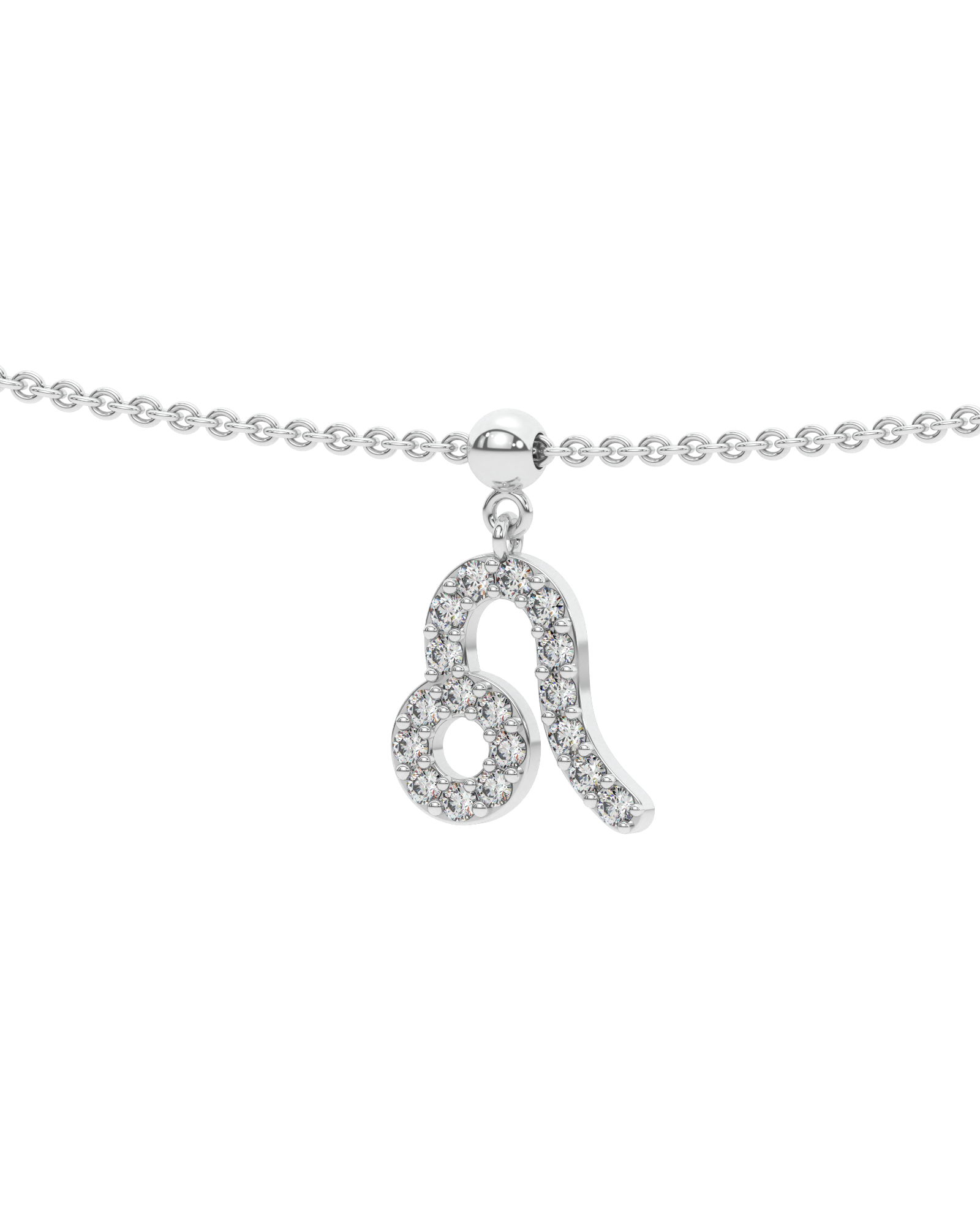 Leo stone pave' zodiac necklace