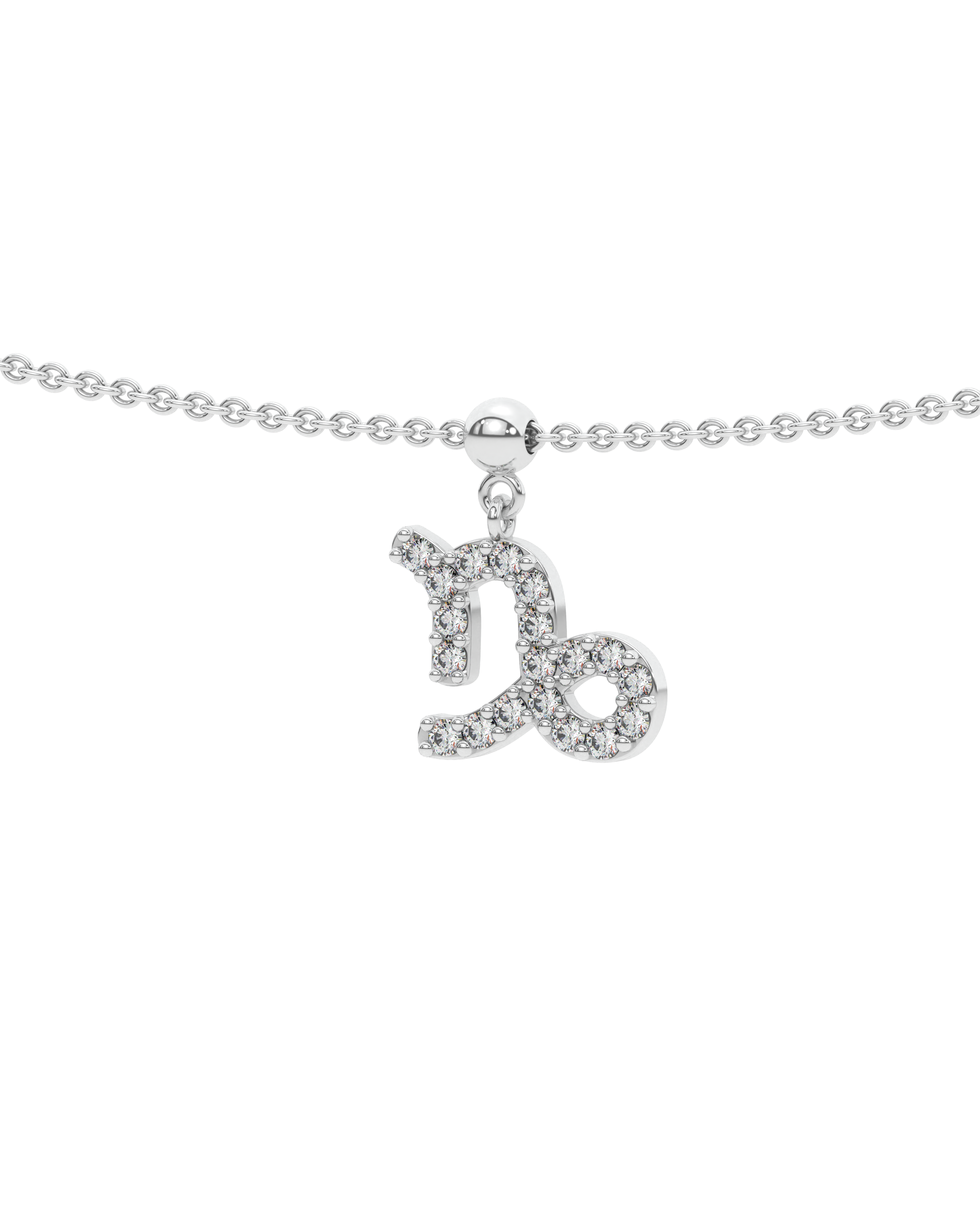 Capricon stone pave' zodiac necklace
