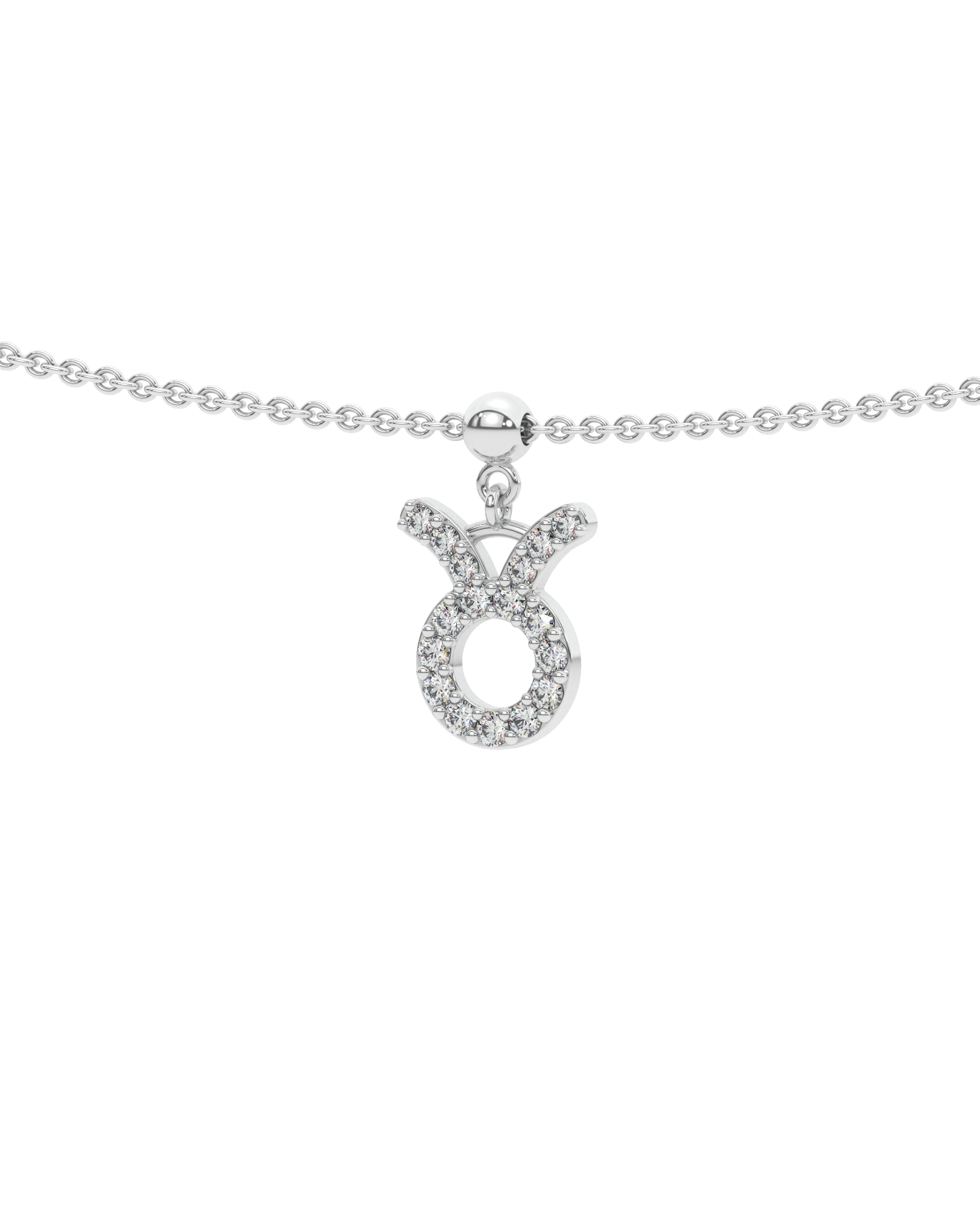 Taurus stone pave' zodiac necklace