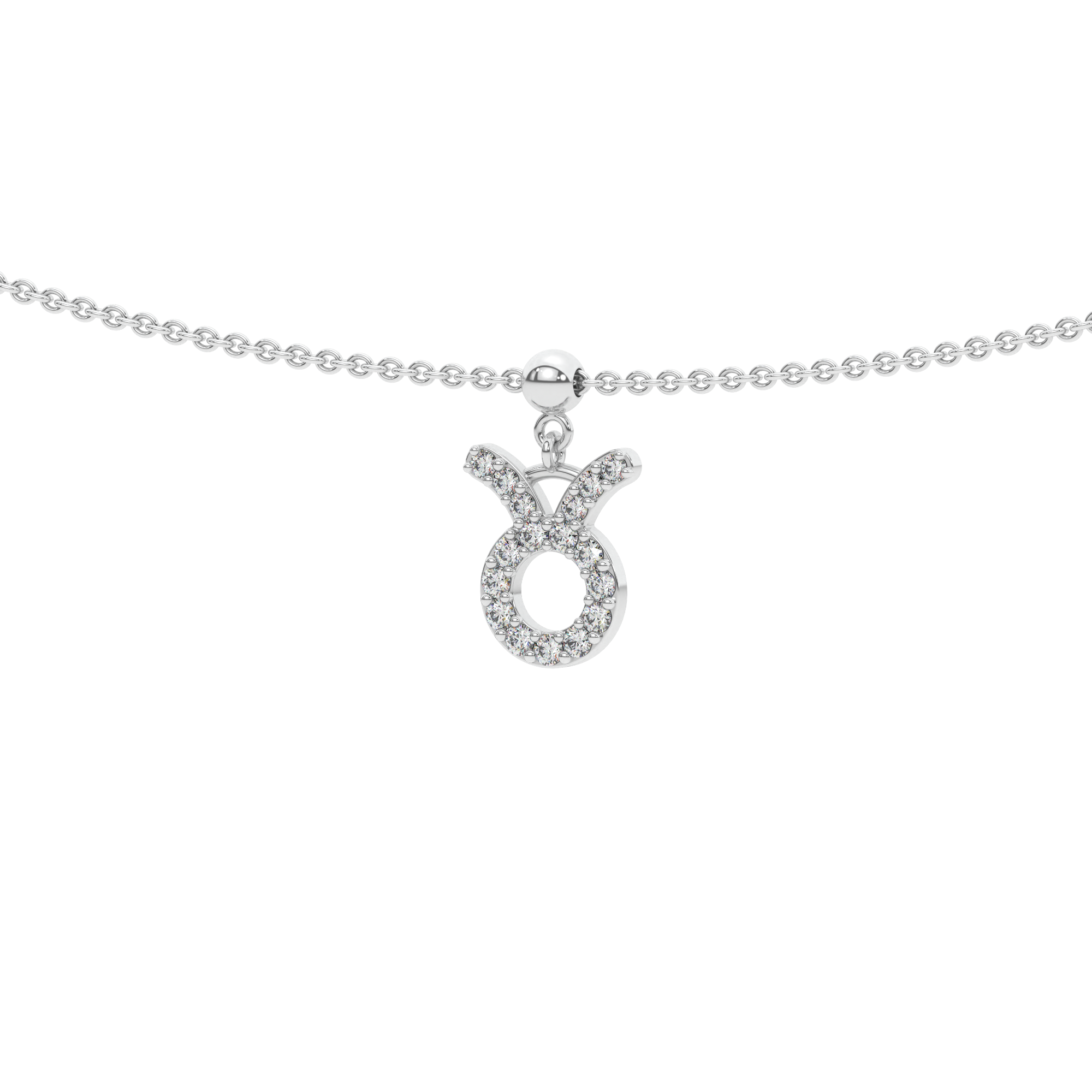 Taurus stone pave' zodiac necklace