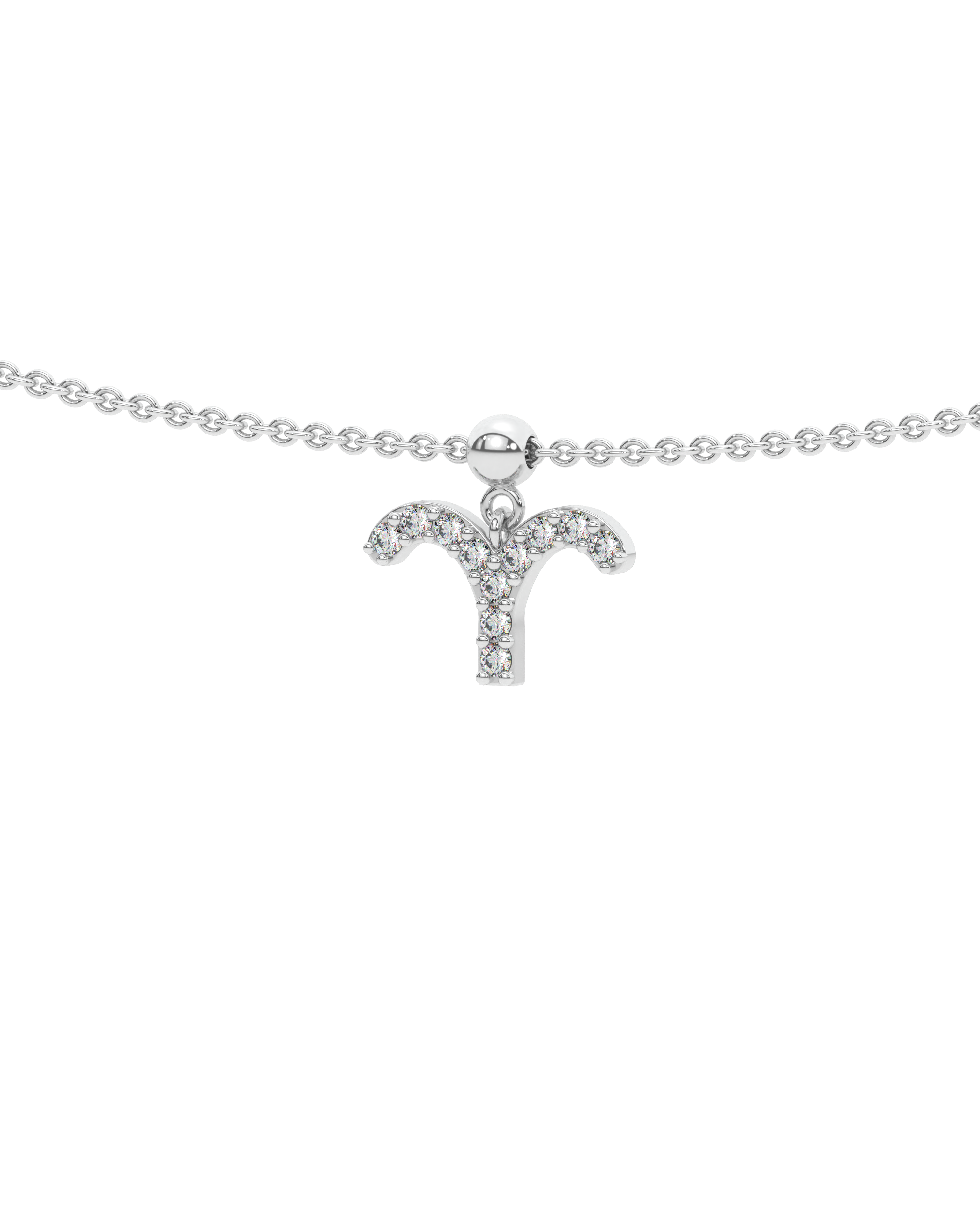Aries stone pave' zodiac necklace