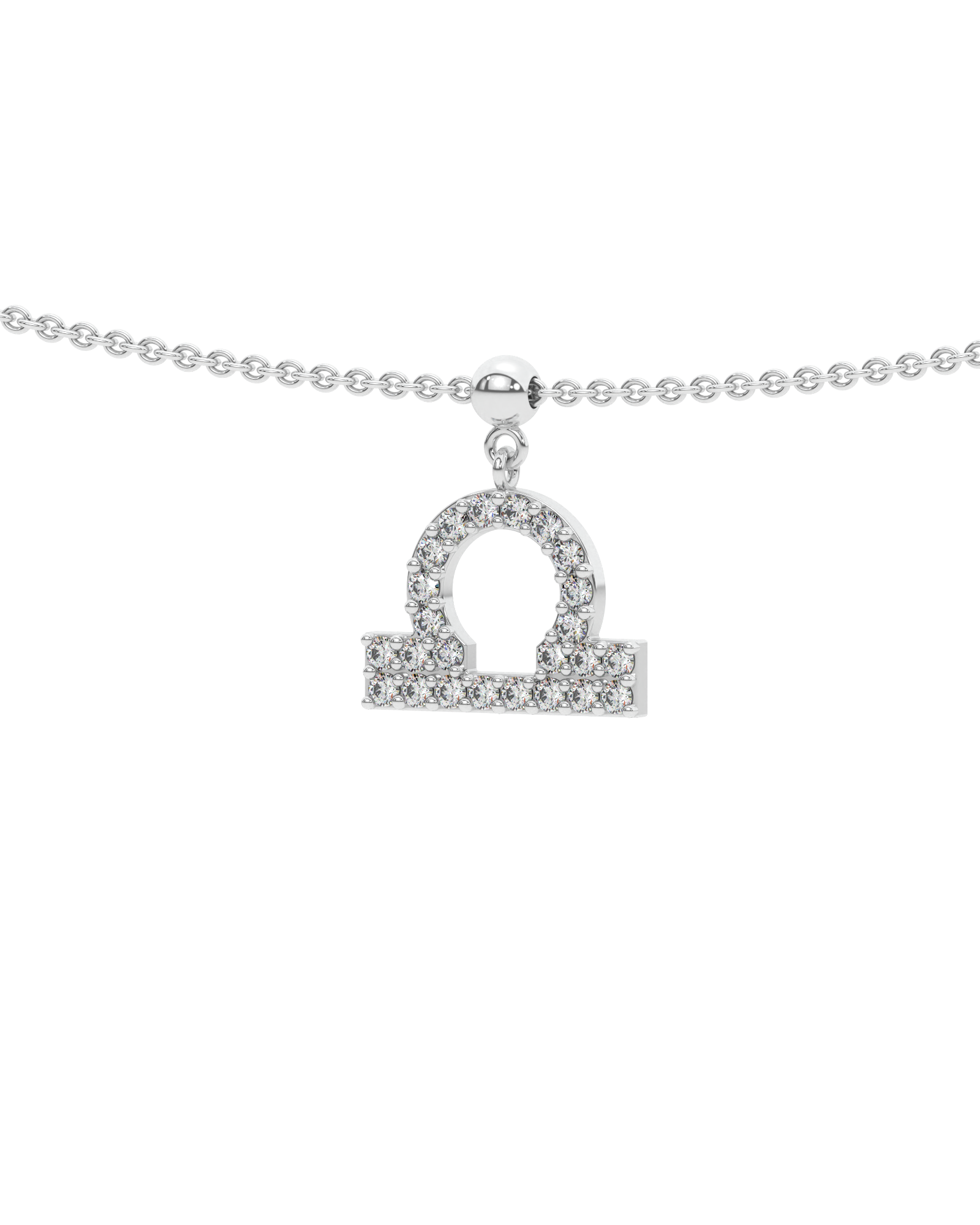 Libra stone pave' zodiac necklace