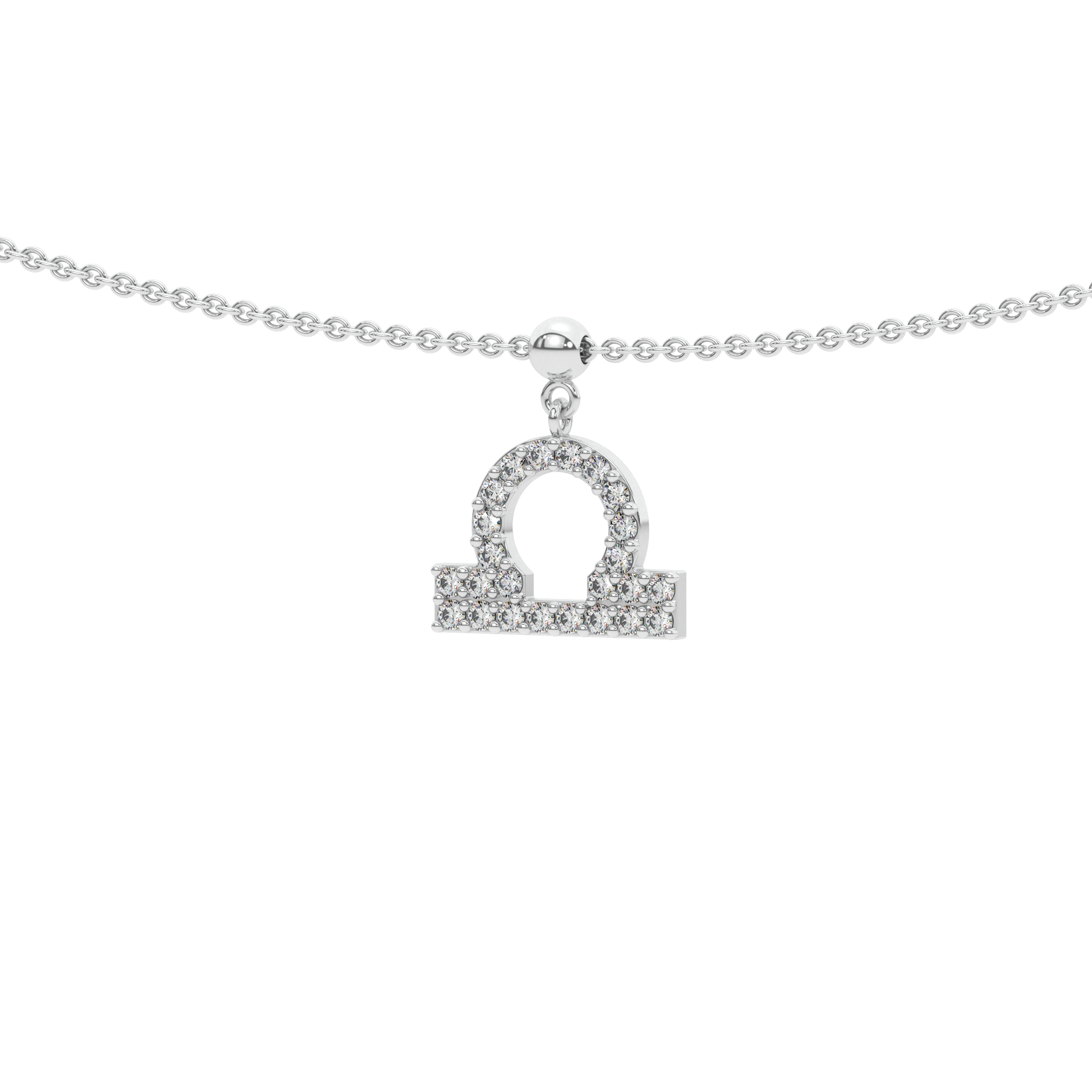 Libra stone pave' zodiac necklace