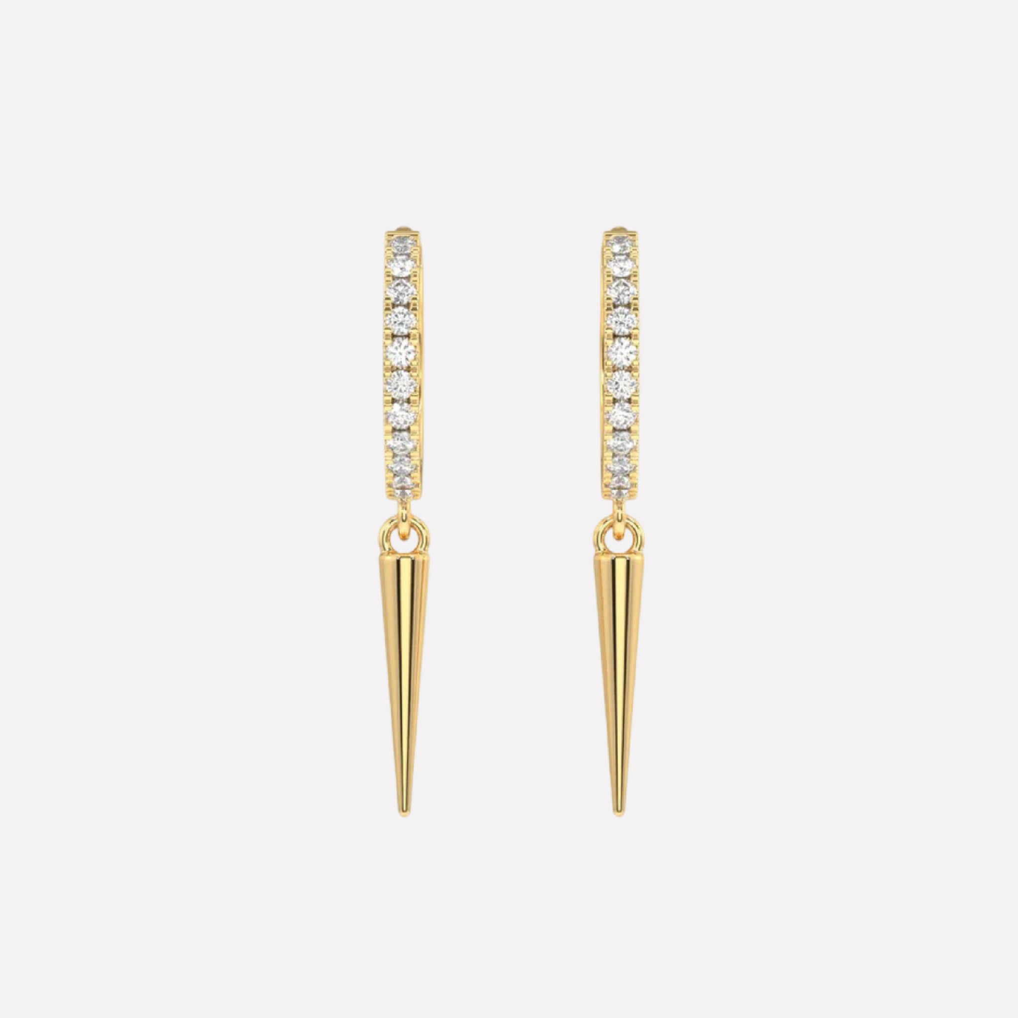 Bar Charm Hoop Earrings