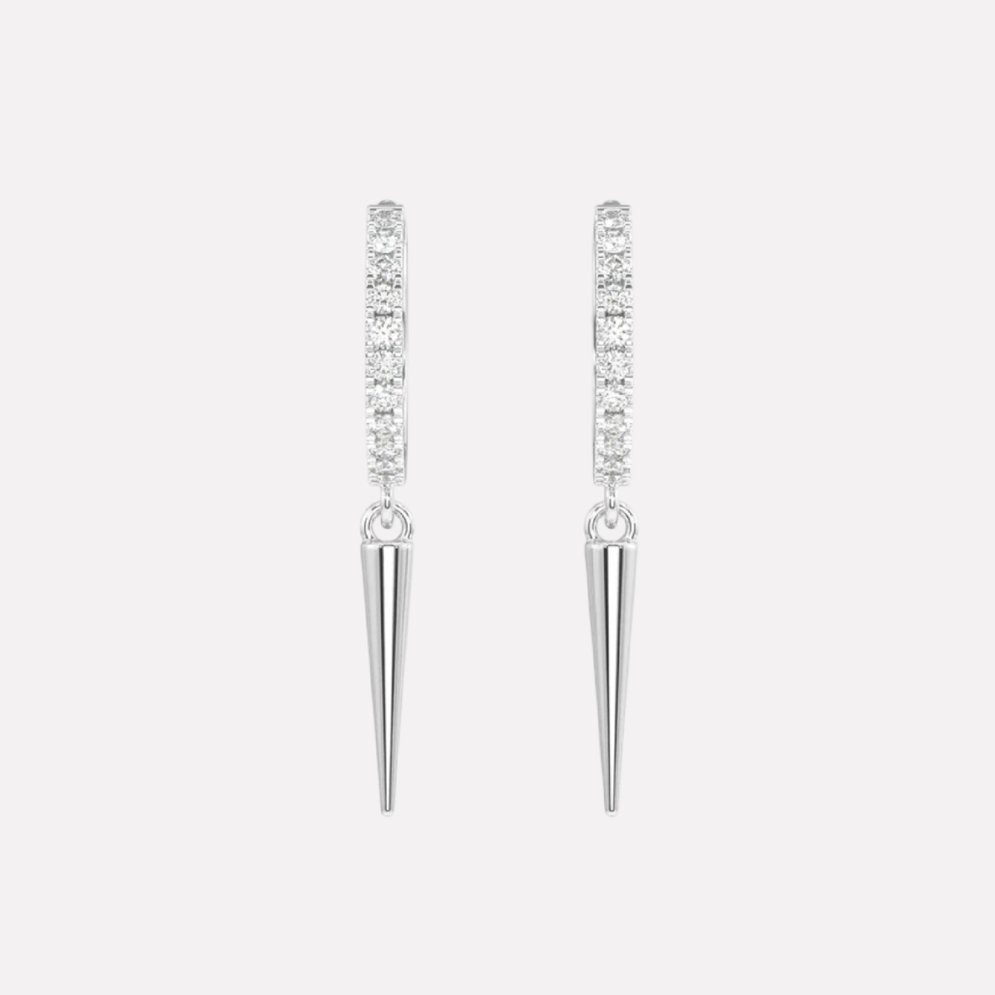 Bar Charm Hoop Earrings