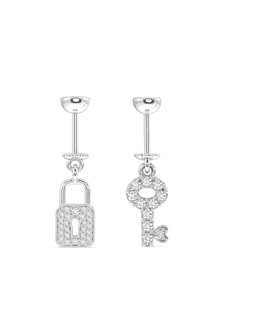Crystal stone setting crown earring silver stud set