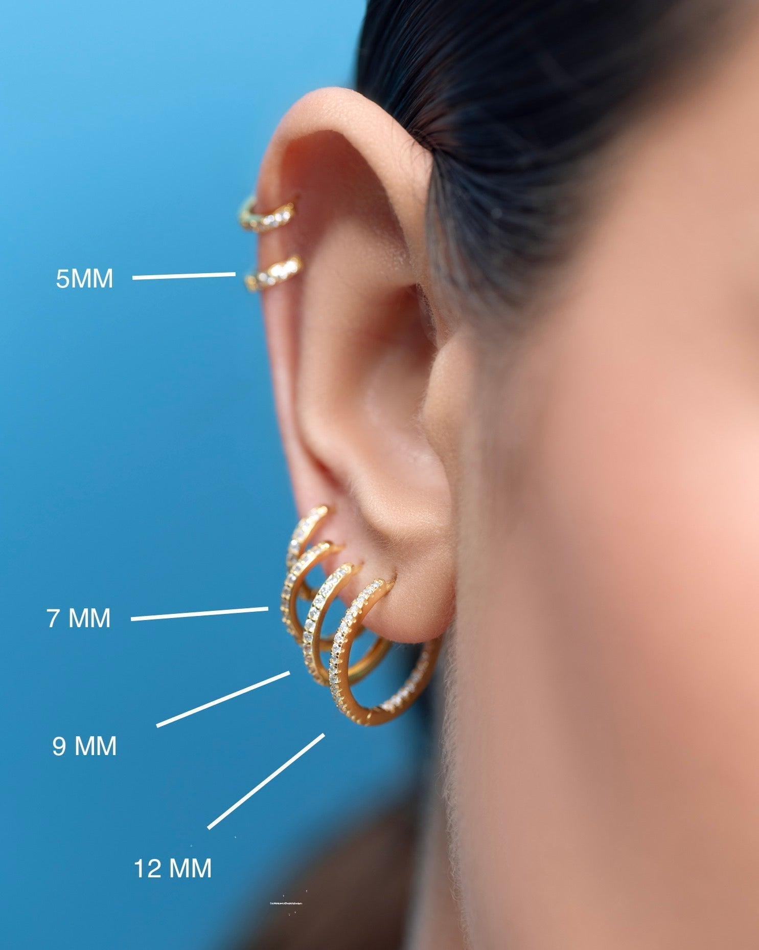 Zirconia statement round hoop - multiple size