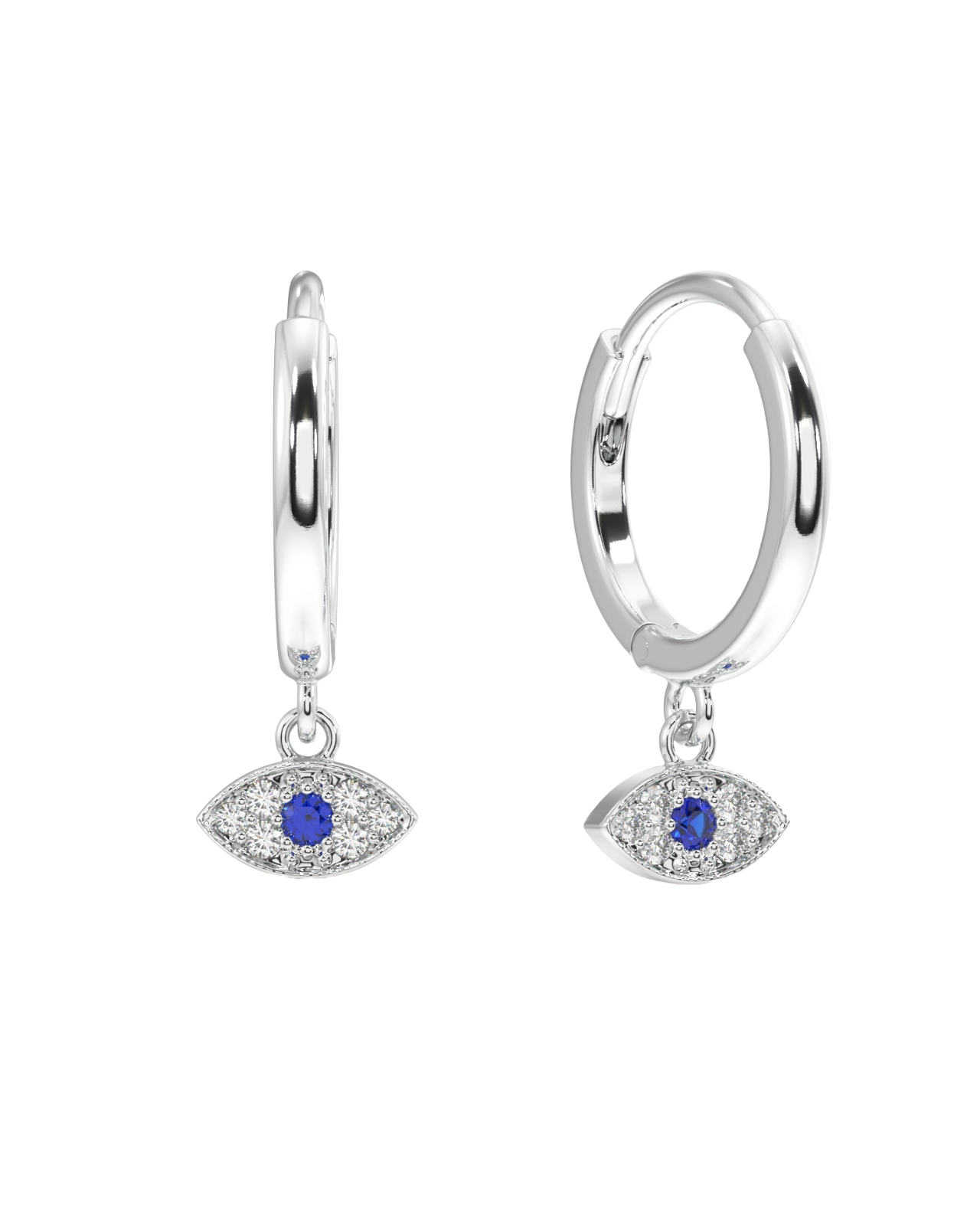 Evil Eye Charm Hoops