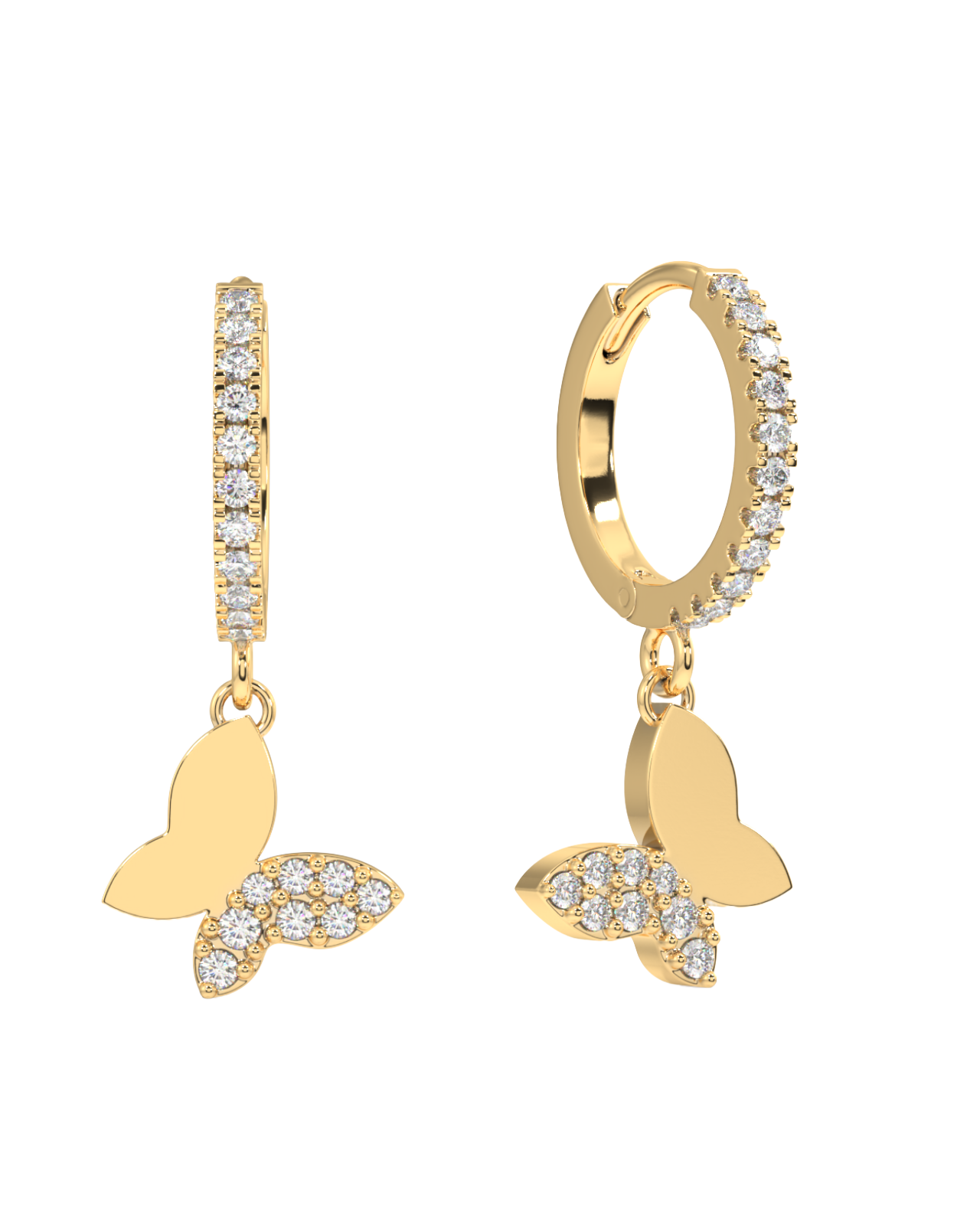 Slant' butterfly charm hoop