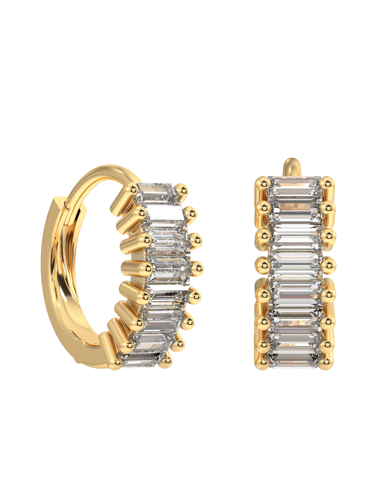 Baguette hoop - 18K Gold Plated