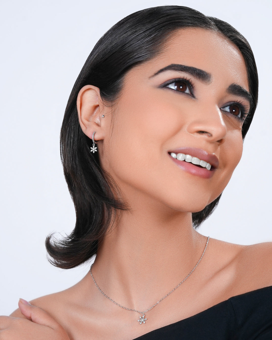 Snowflake Silver Classic Jewelry Set