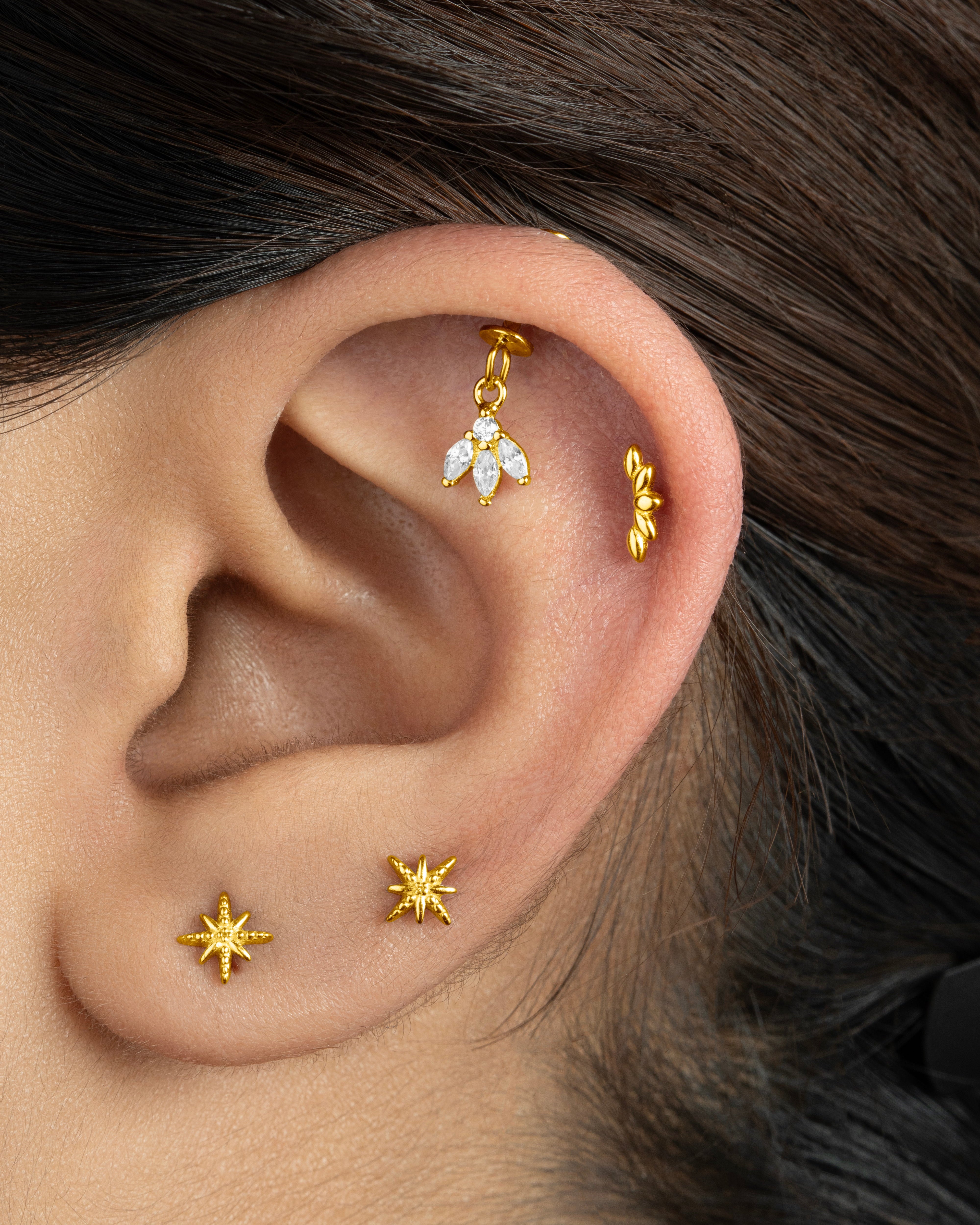 Dainty Star - Flat Back Screw Stud - South Screw - 18K Gold Plated