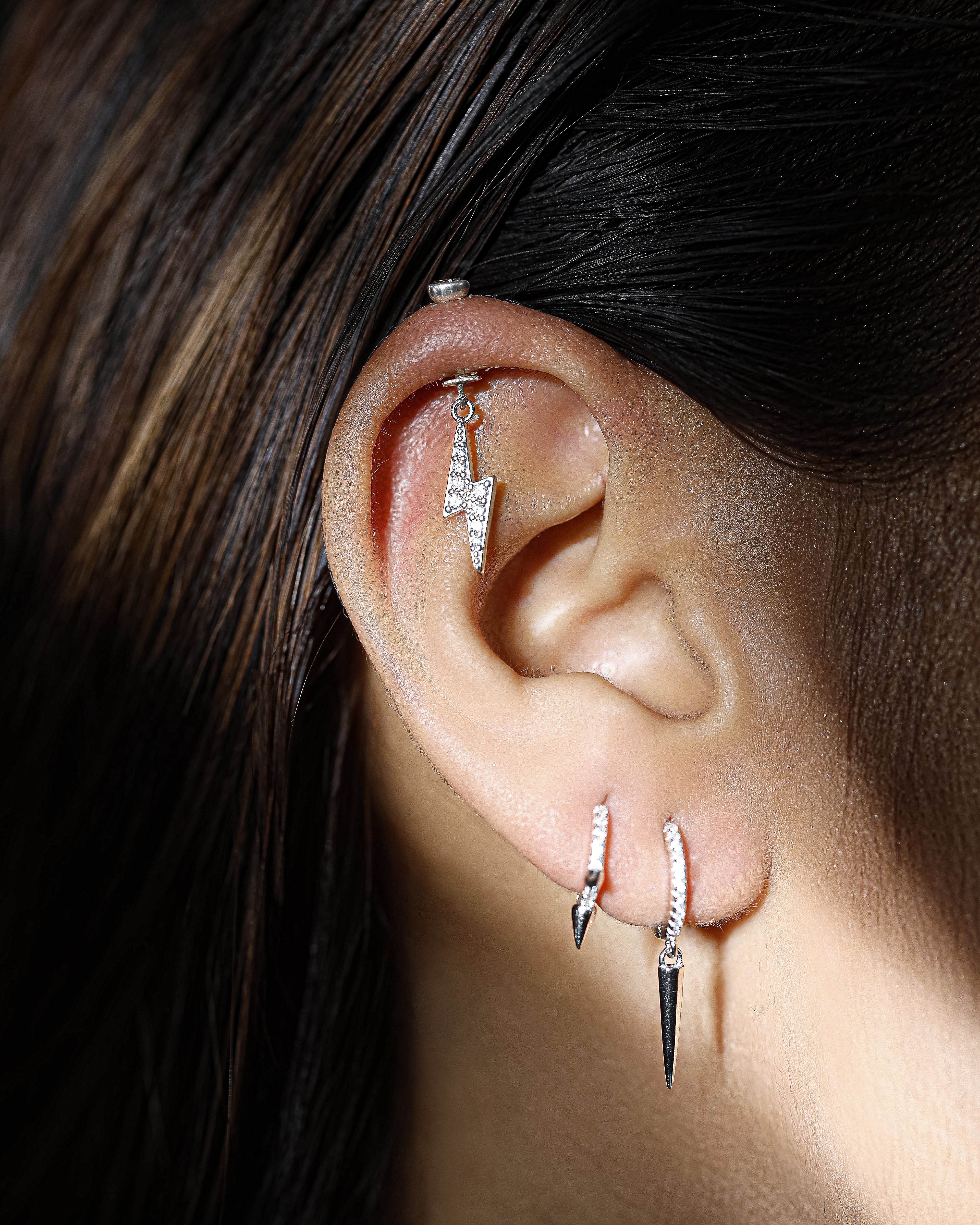 Zircon studded thunder - Screw Helix Hanging