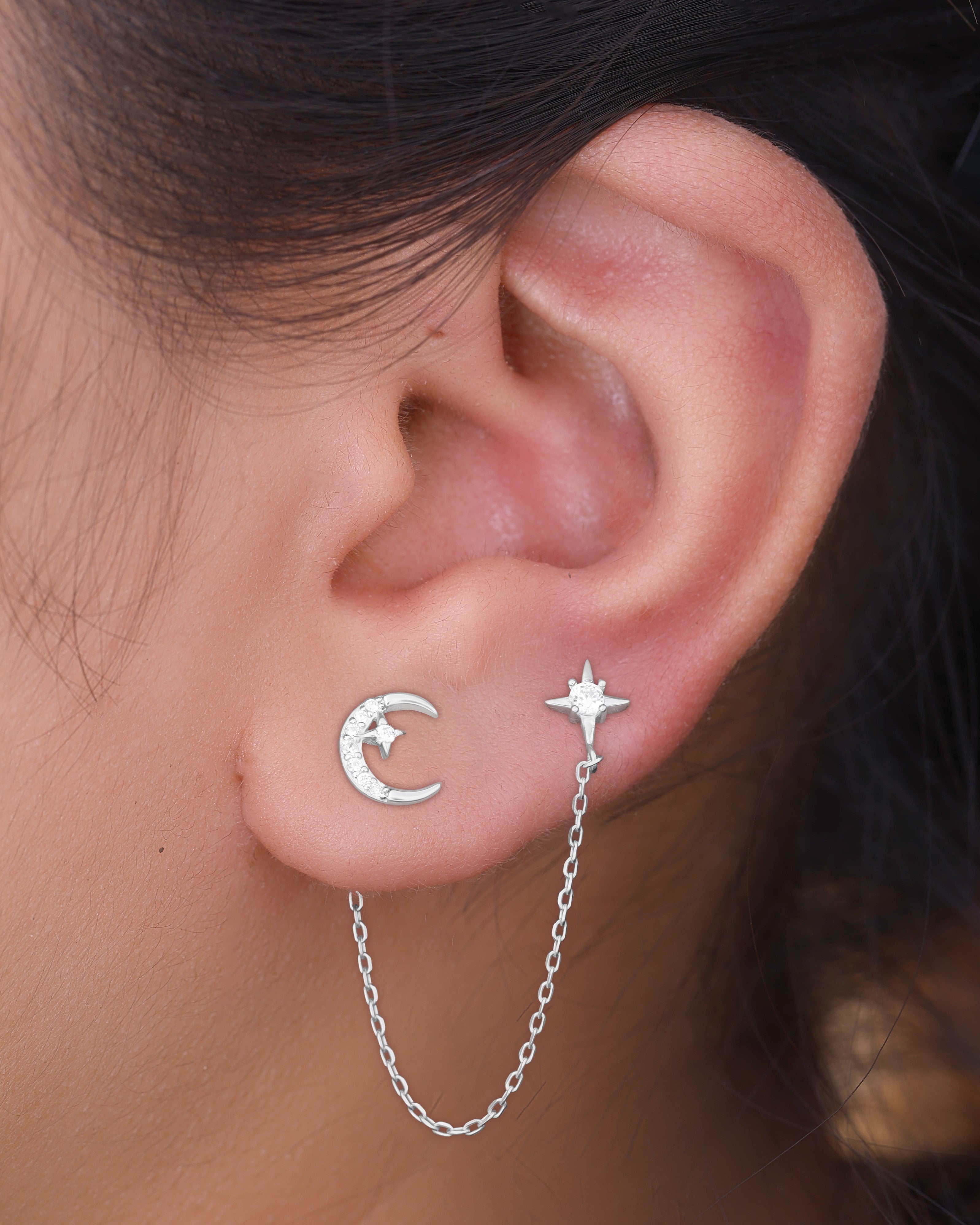 moon star 3 in 1 chain connector - Pair