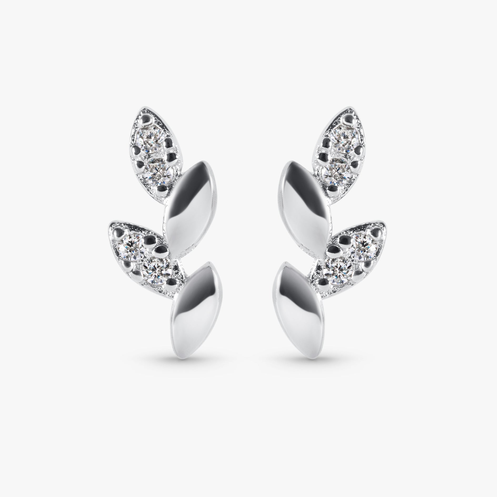 combination dainty with zirconia petal stud earring set - Pair