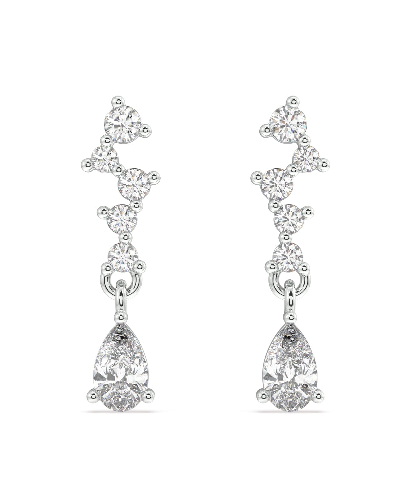 Classic zirconia asymmetry stud earring set