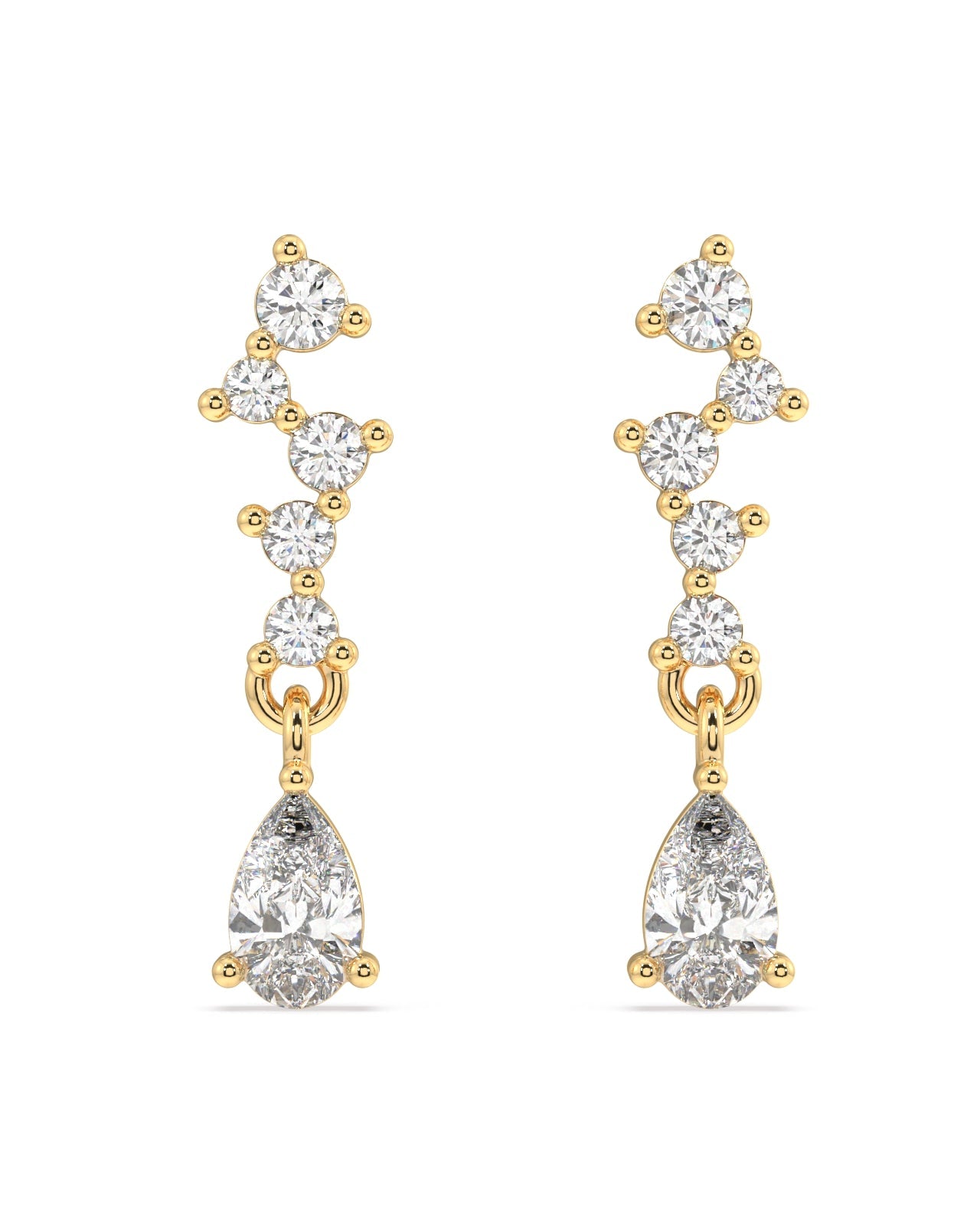 Classic zirconia asymmetry stud earring set