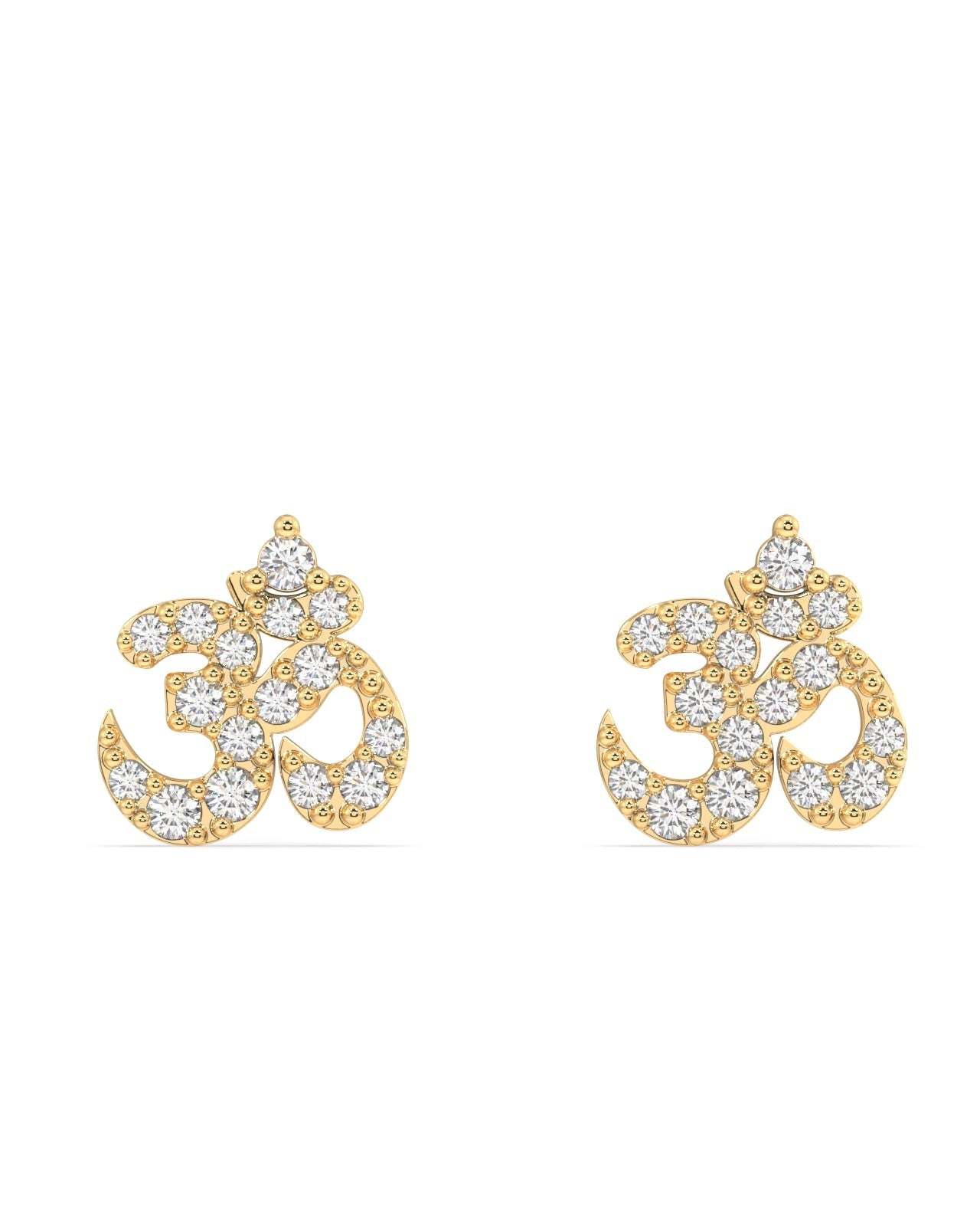 AUM ( Om ) Stud Earring - 18k Gold Plated