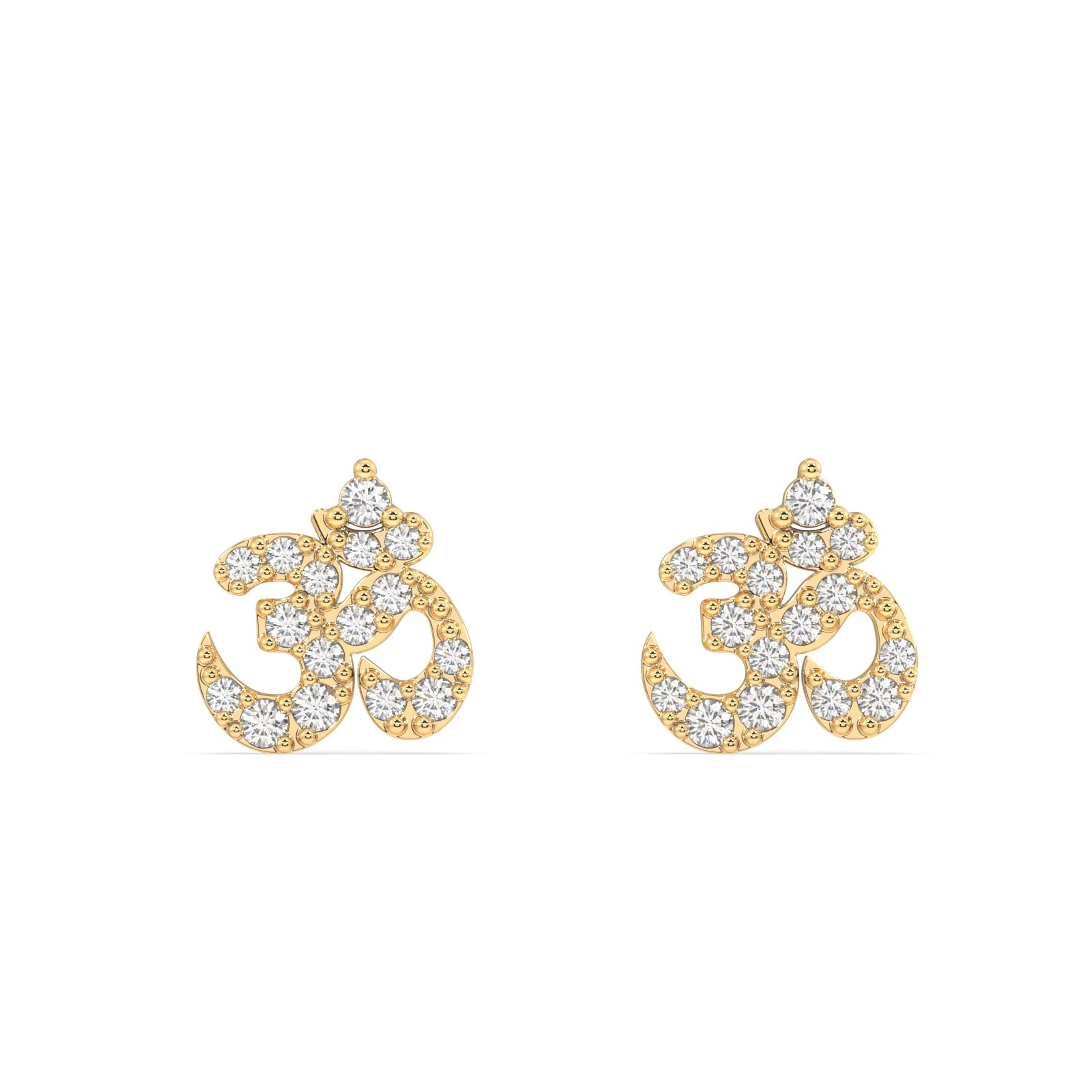 AUM ( Om ) stud earring - 14k gold plated