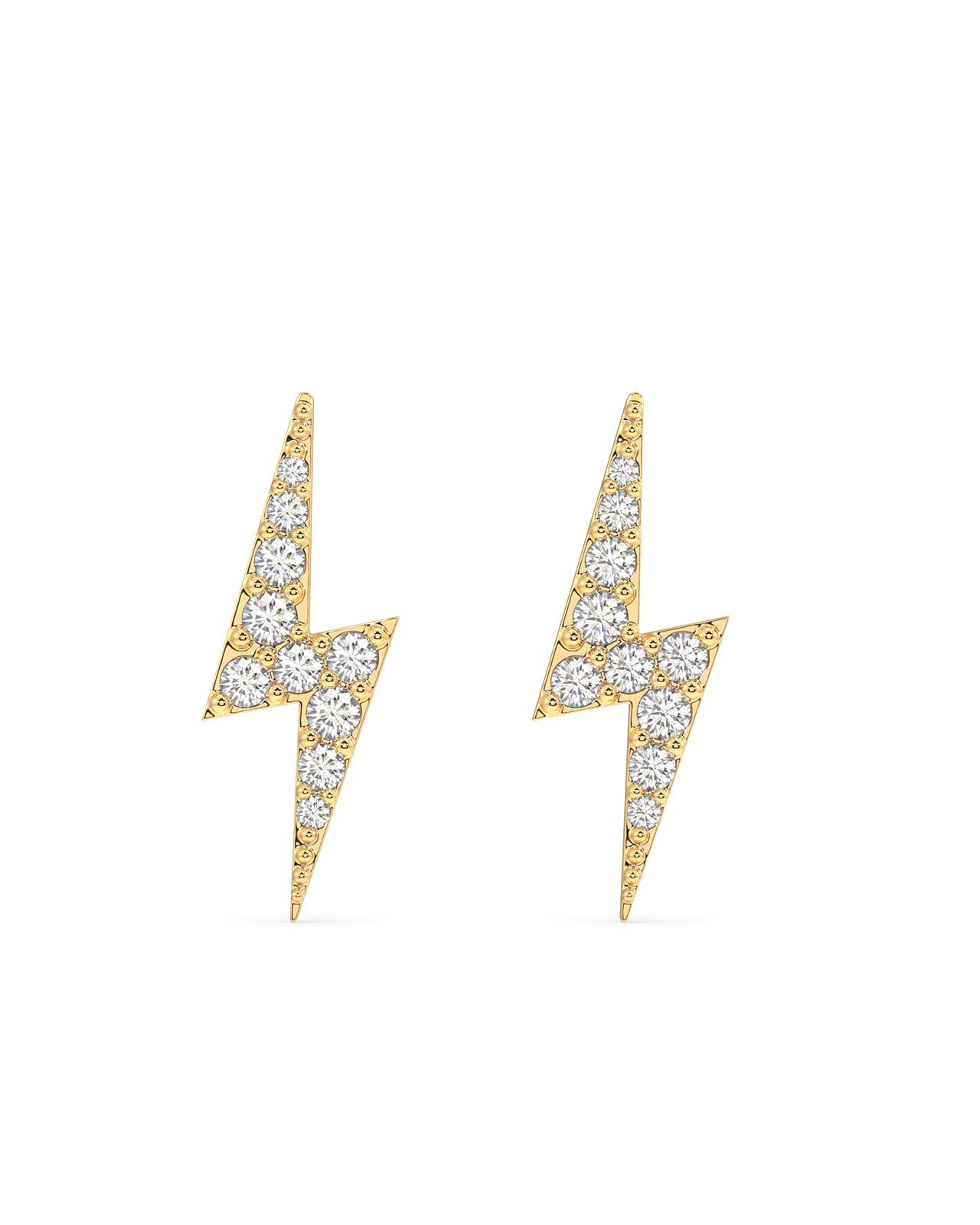 Zircon paved thunder lightning stud - Pair