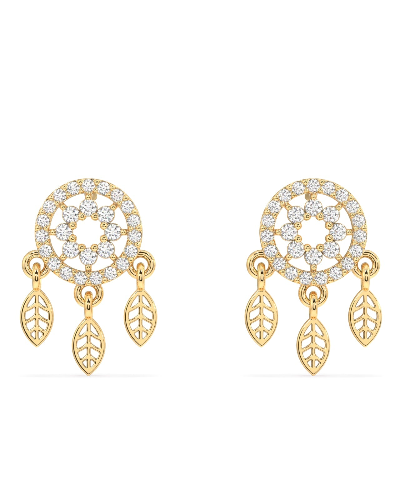 Dreamcatcher Stud Earrings - 18K Gold Plated