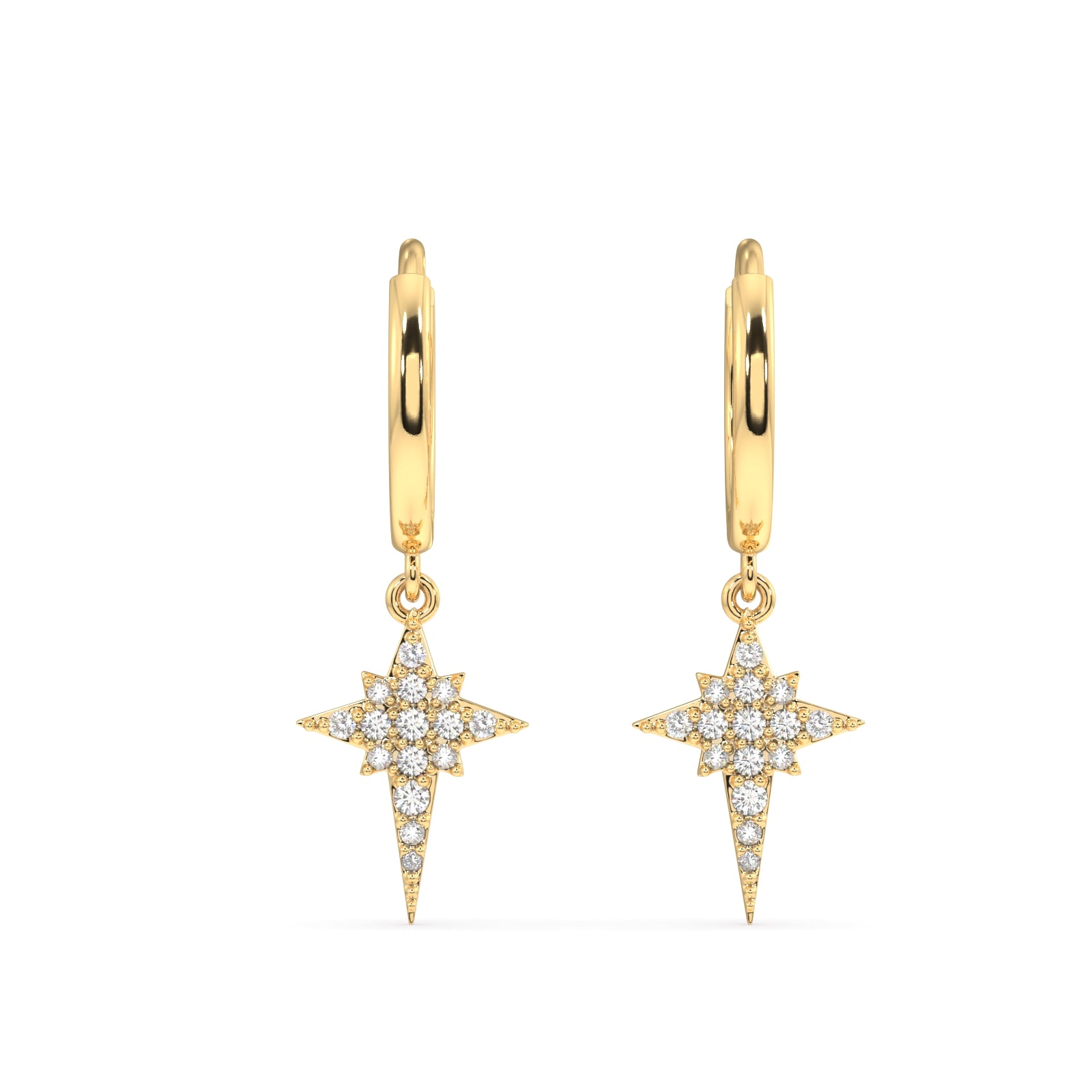 Elongated Star Hoop pair