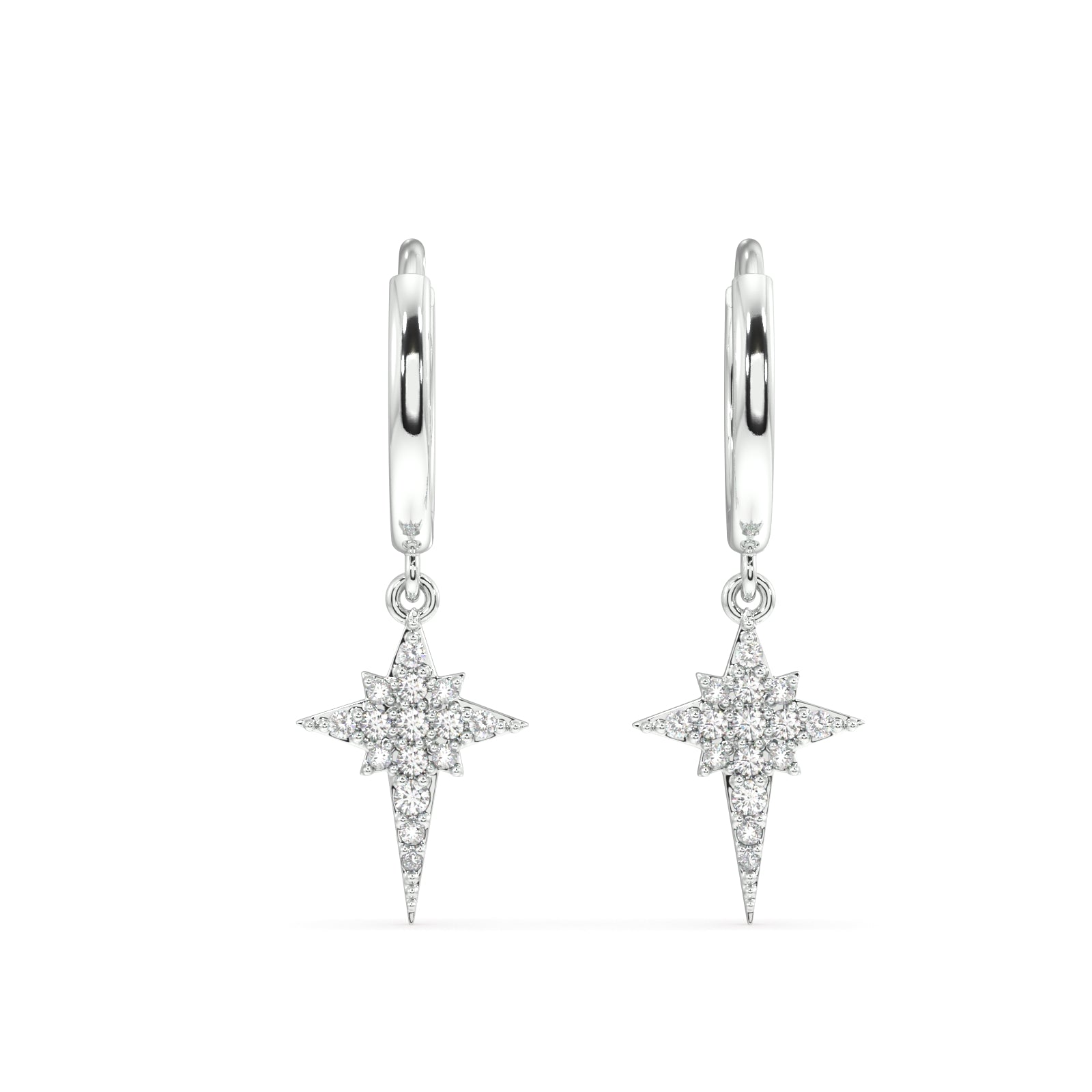 "Long Star Hoop Earrings - Shining with Celestial Elegance"