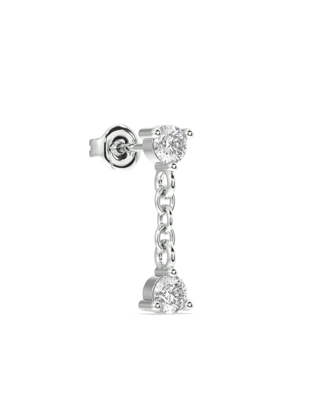 Double Zircon dangler stud earring  - Pair