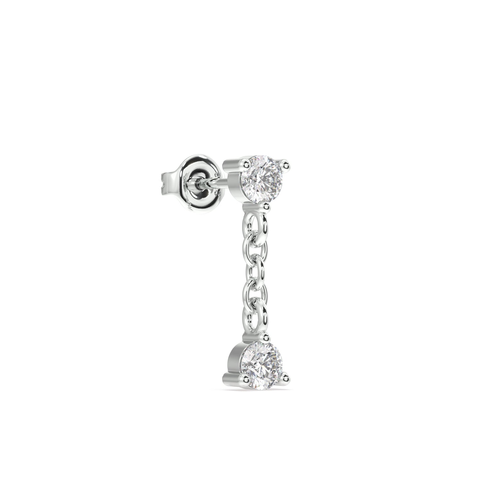 Double Zircon dangler stud earring  - Pair