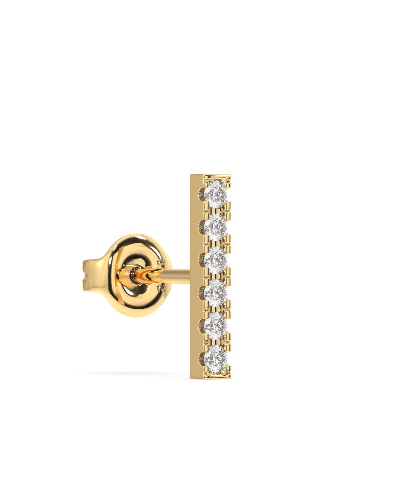 Minimal zirconia Bar earring stud  - Pair