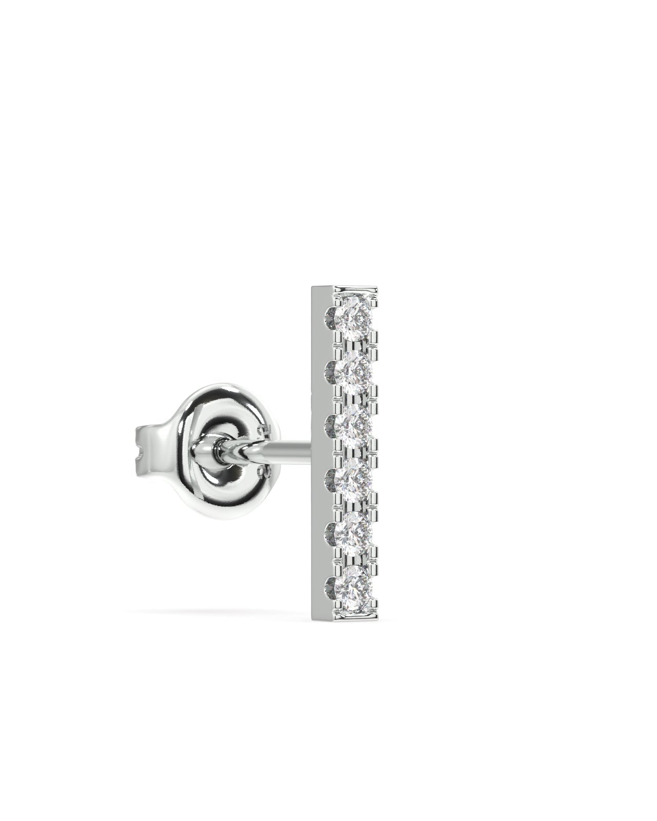 Minimal zirconia Bar earring stud  - Pair