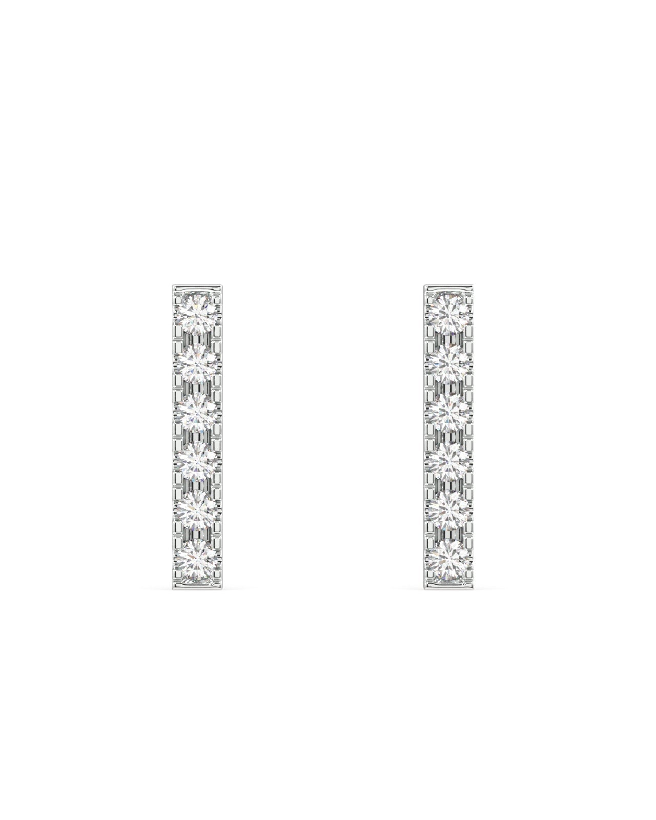 Minimal zirconia Bar earring stud  - Pair