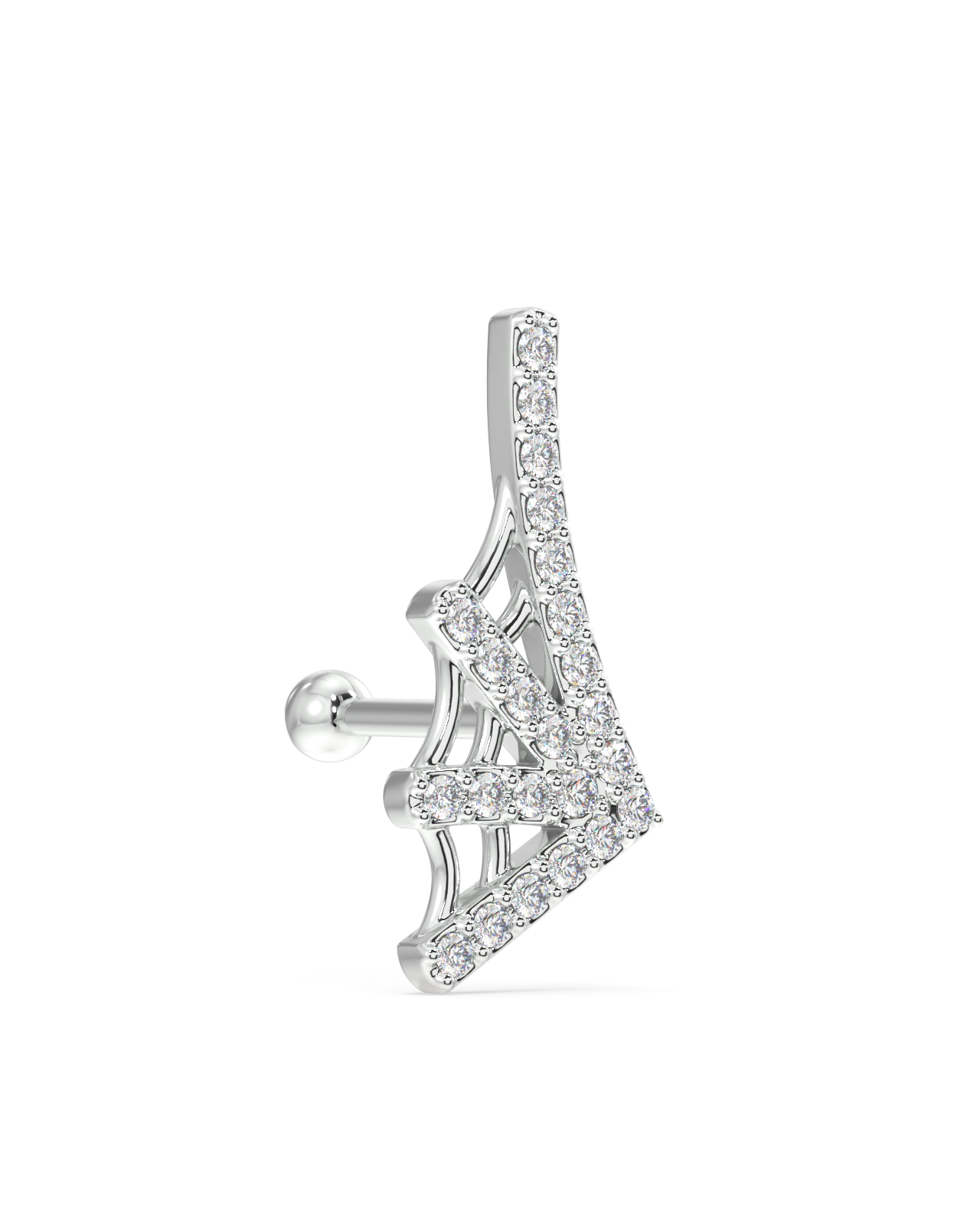 Zirconia web spread stud earring set