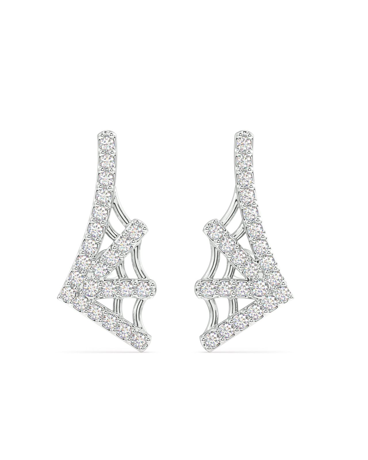 Zirconia web spread stud earring set