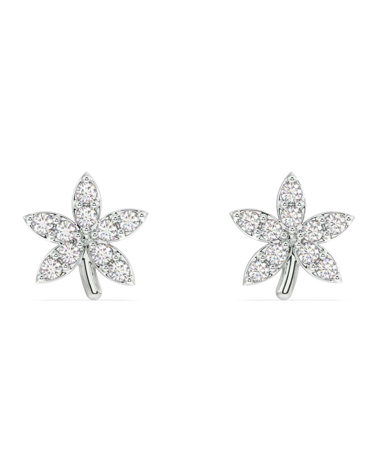 Plant shape stud earring set - Pair