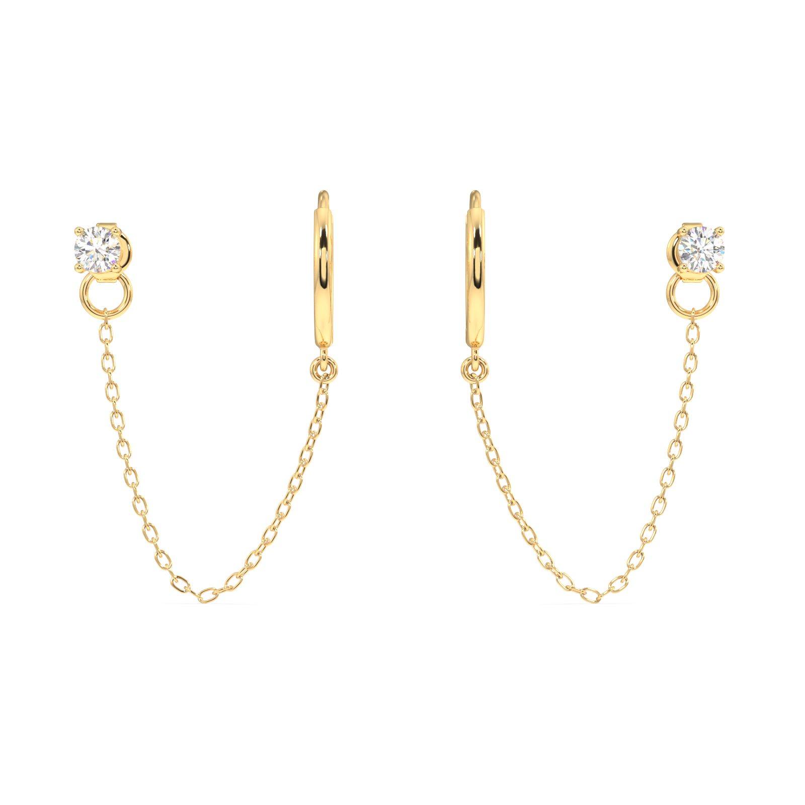 Claw Hoop Chain Earrings